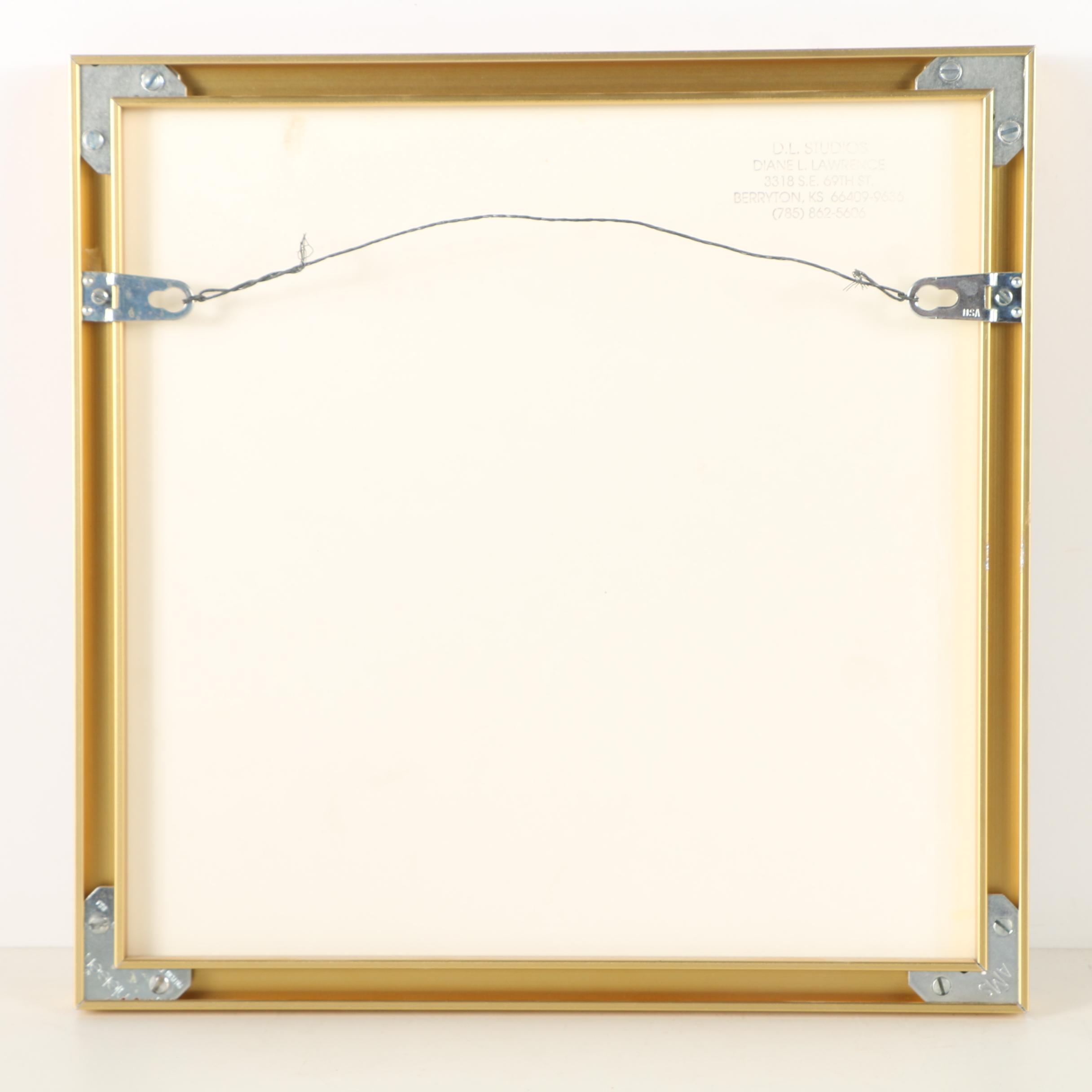 Diane L. Lawrence Signed Watercolor and Acrylic Painting on Silk