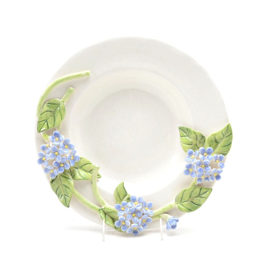 Porcelain Bowl with Applied Violet Decoration