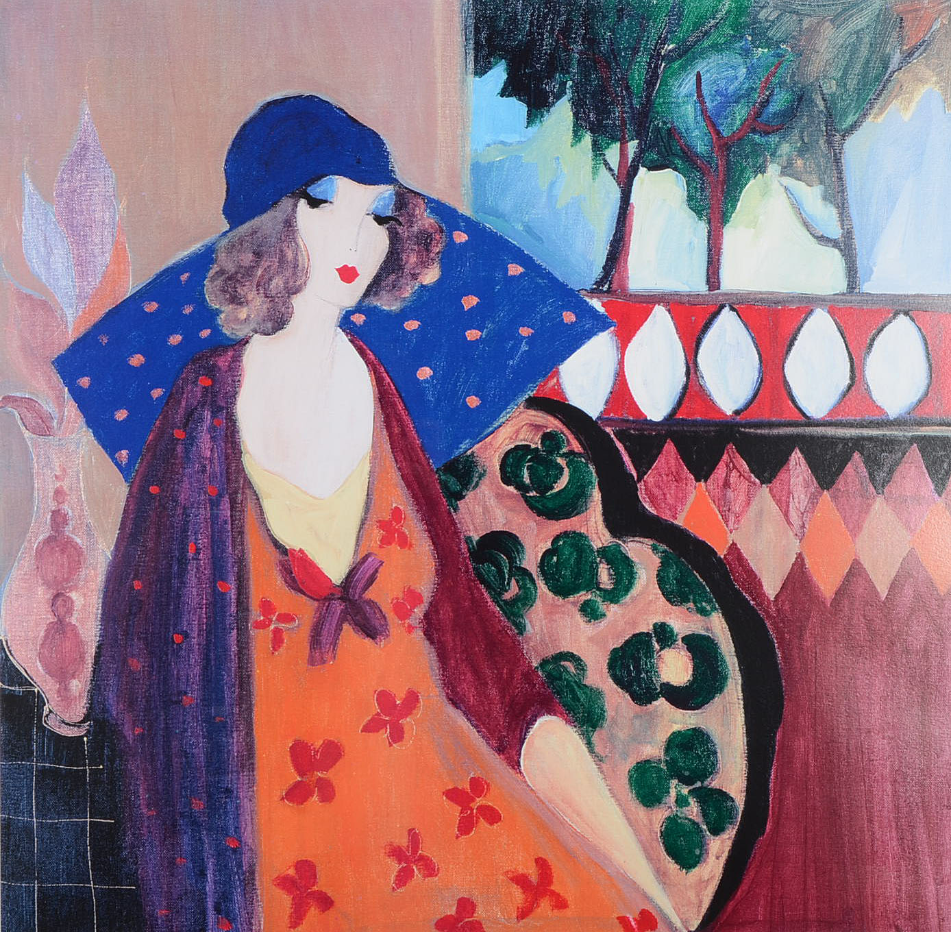 Seriolithograph after Itzchak Tarkay "Indigo Chapeau"