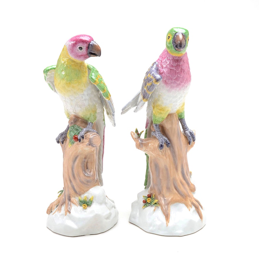 Pair of Parrot Figurines