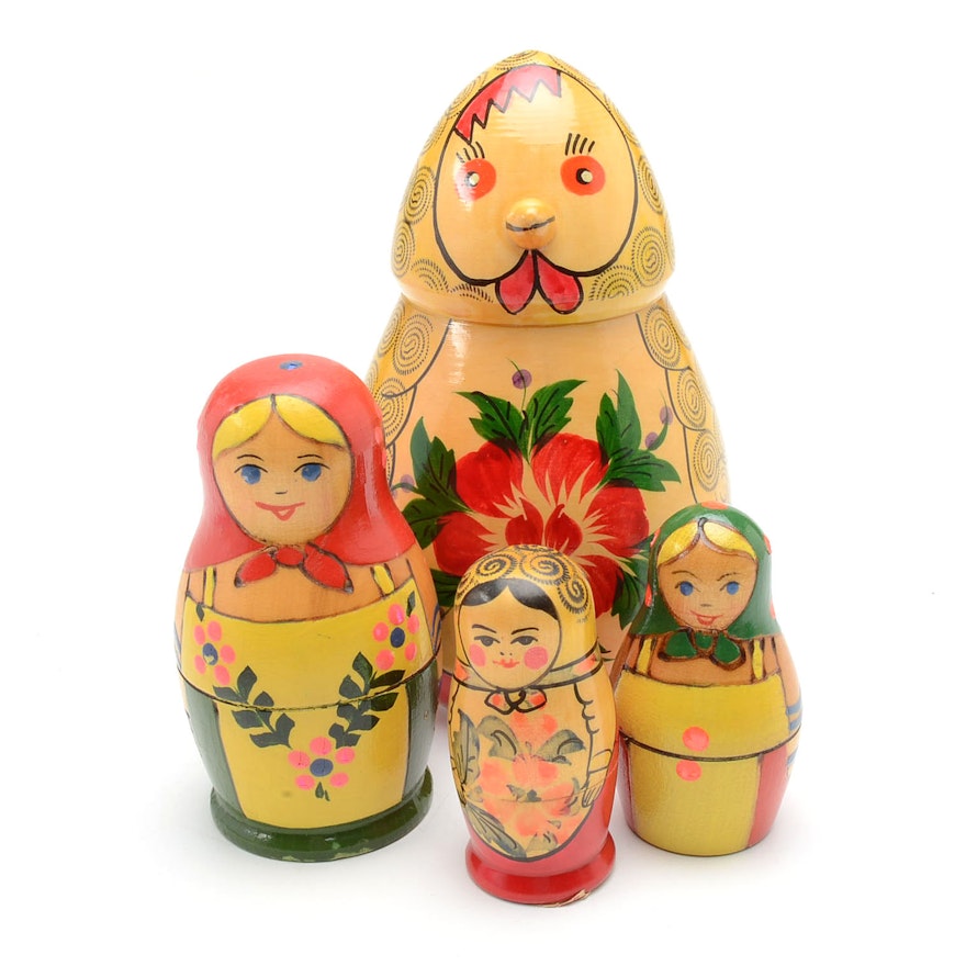 Sets of Russian Nesting Dolls and Coin Bank