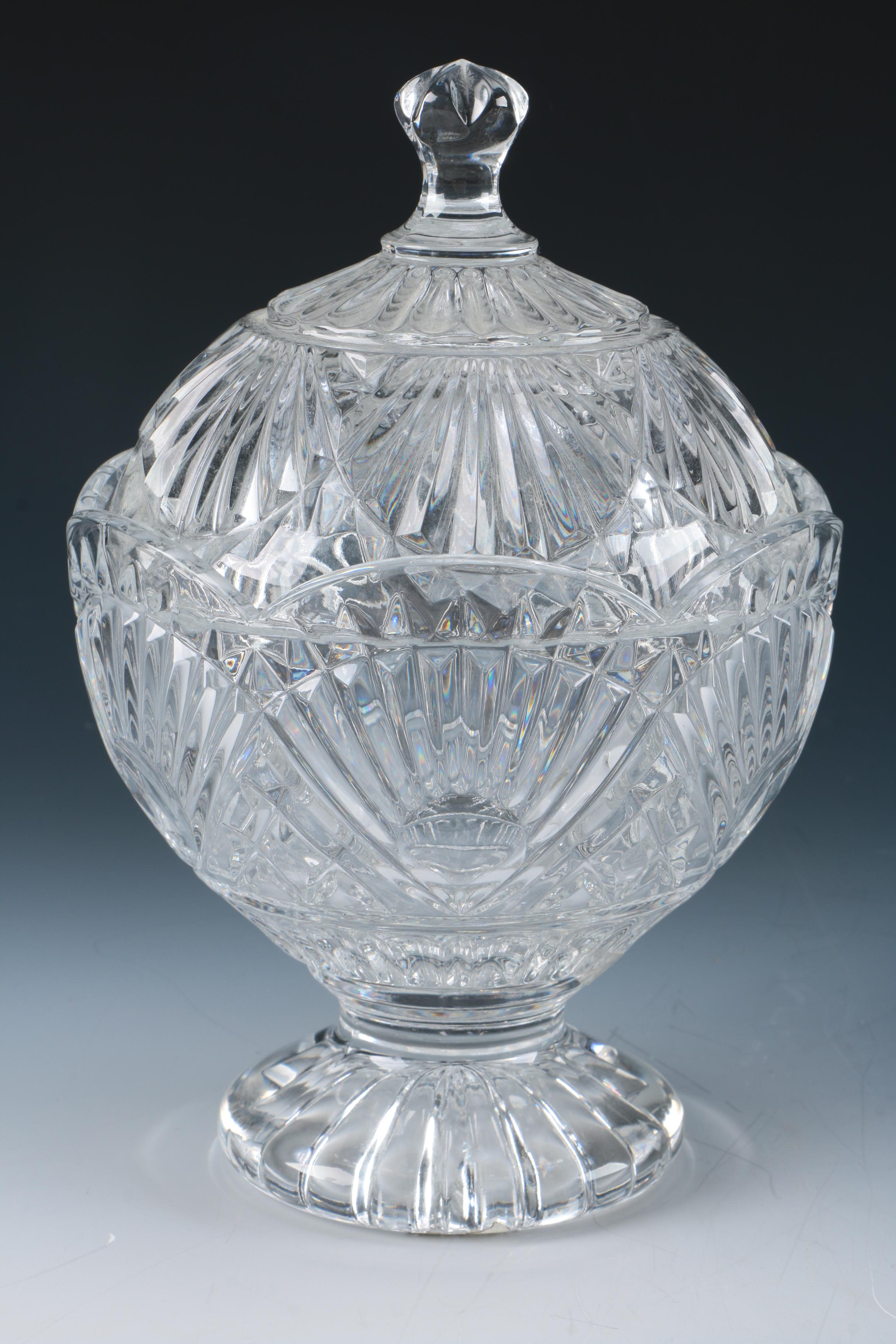Selection of Cut Crystal Lidded Dishes