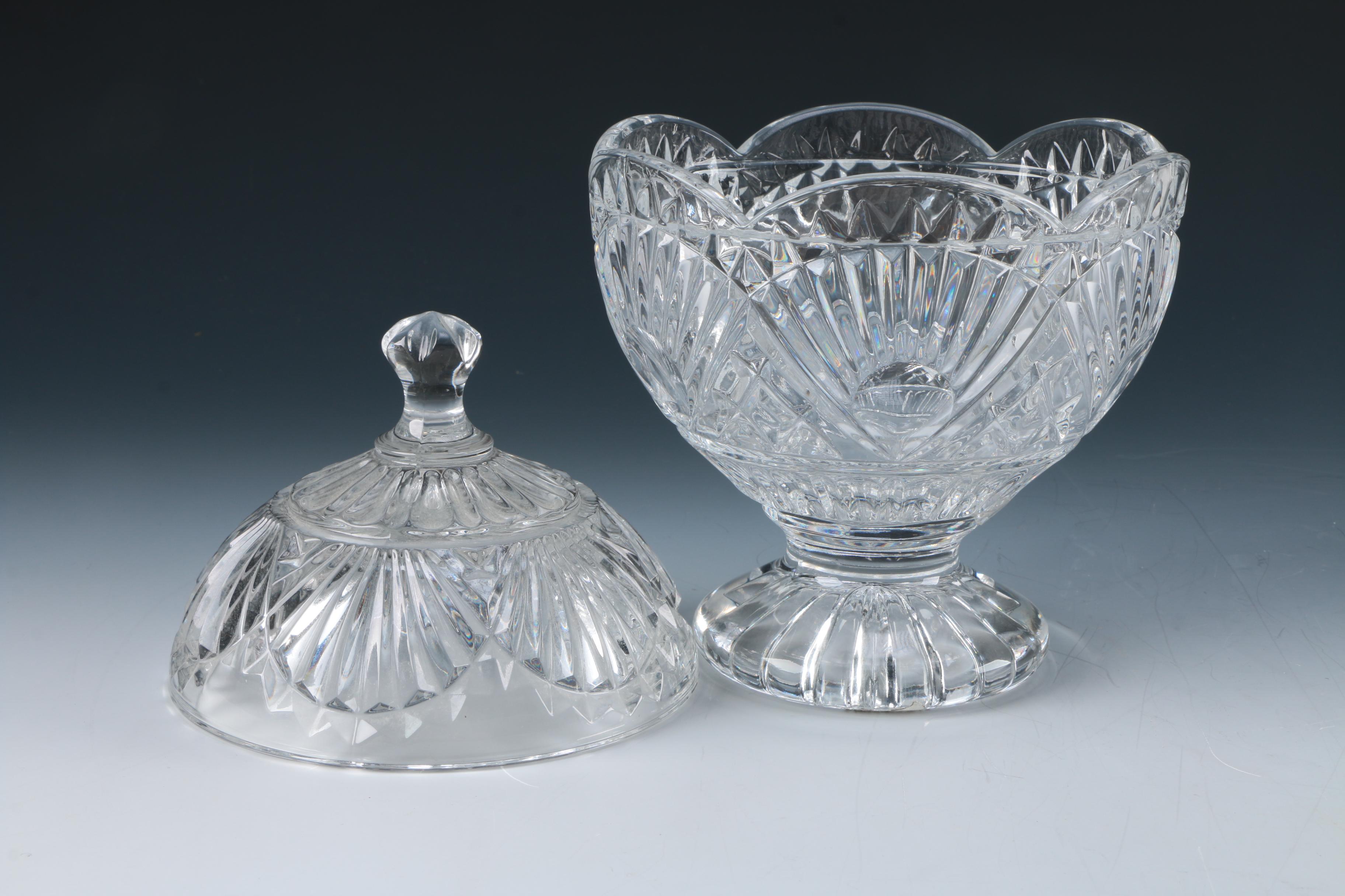 Selection of Cut Crystal Lidded Dishes