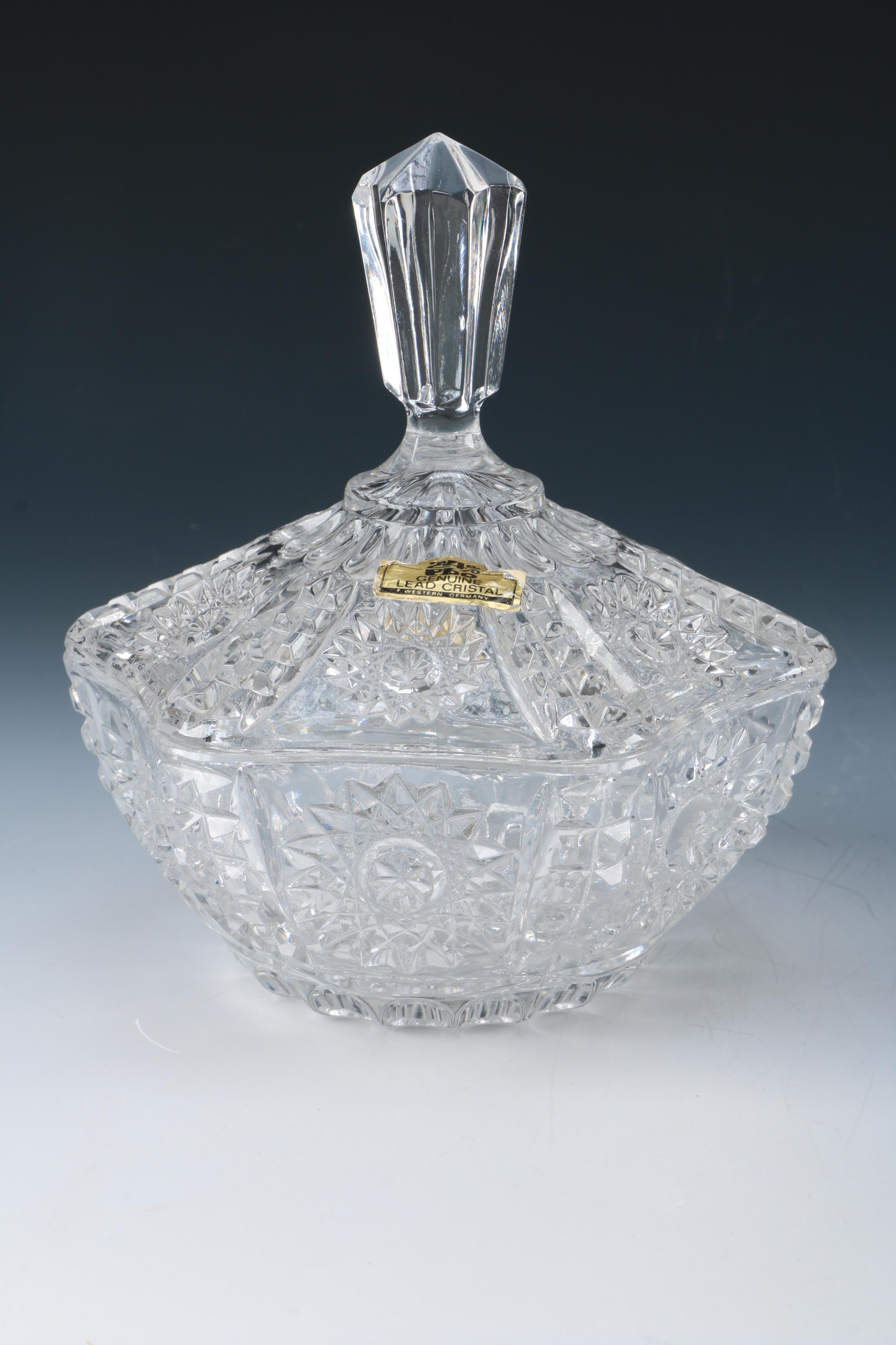 Selection of Cut Crystal Lidded Dishes
