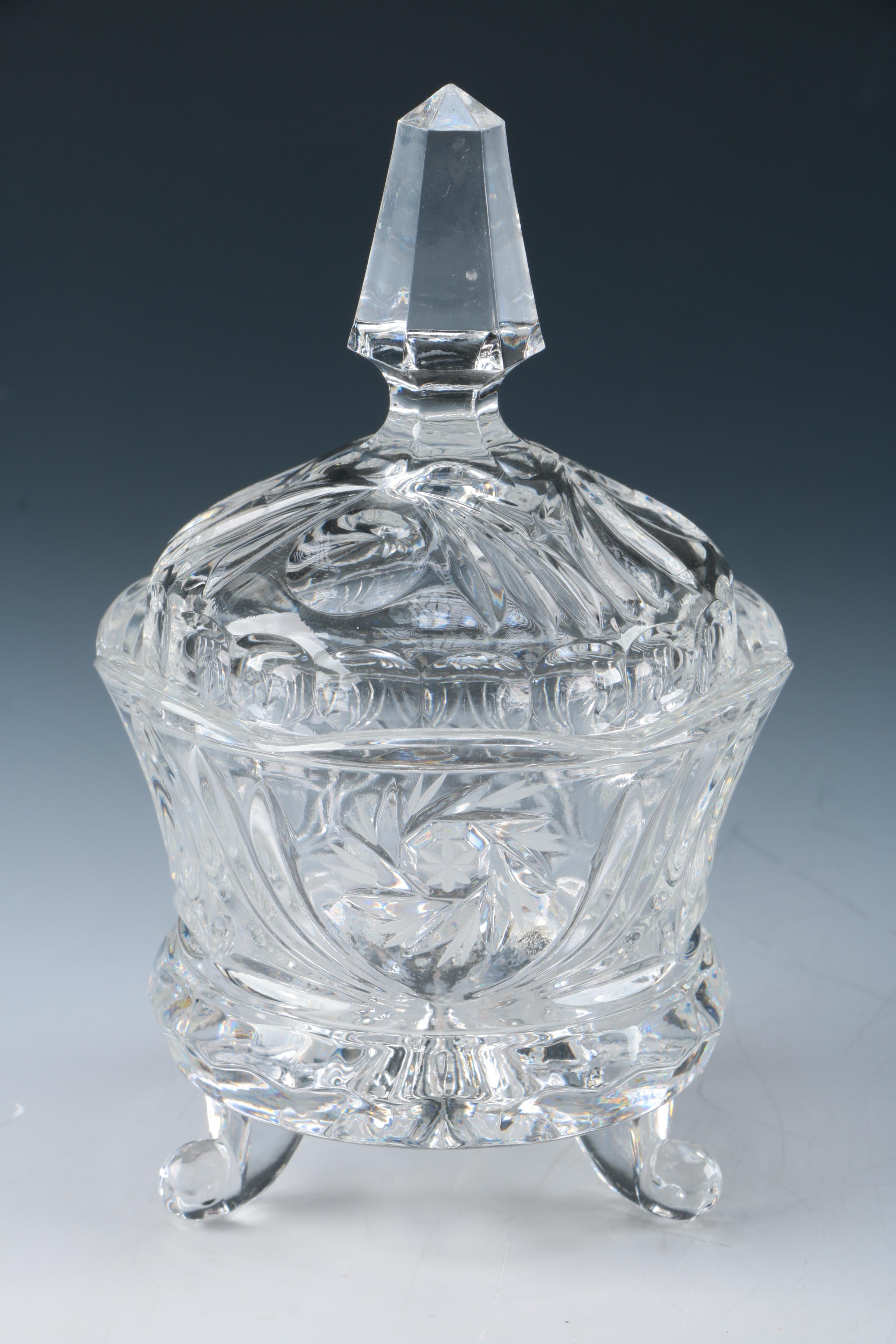 Selection of Cut Crystal Lidded Dishes