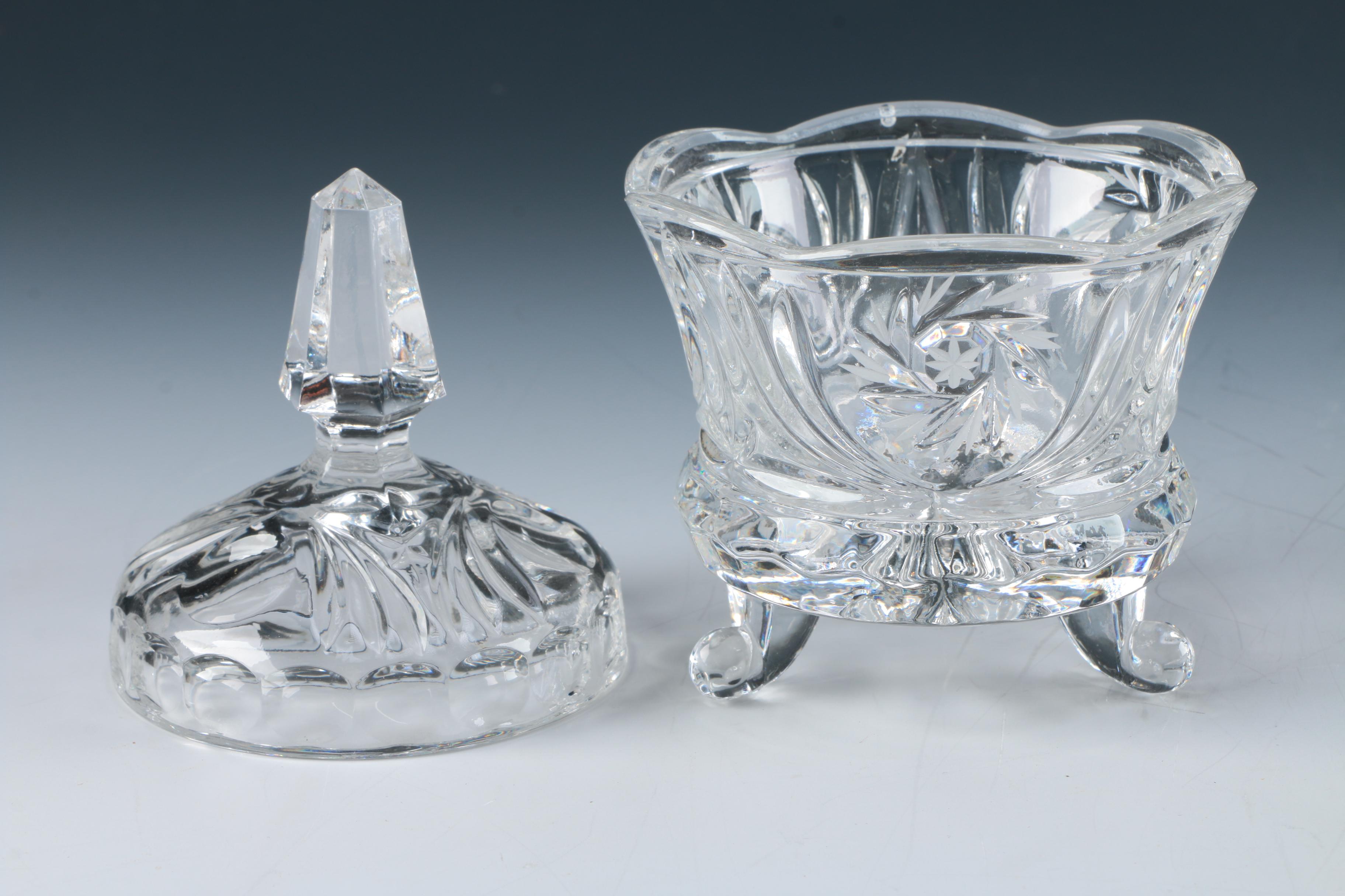 Selection of Cut Crystal Lidded Dishes