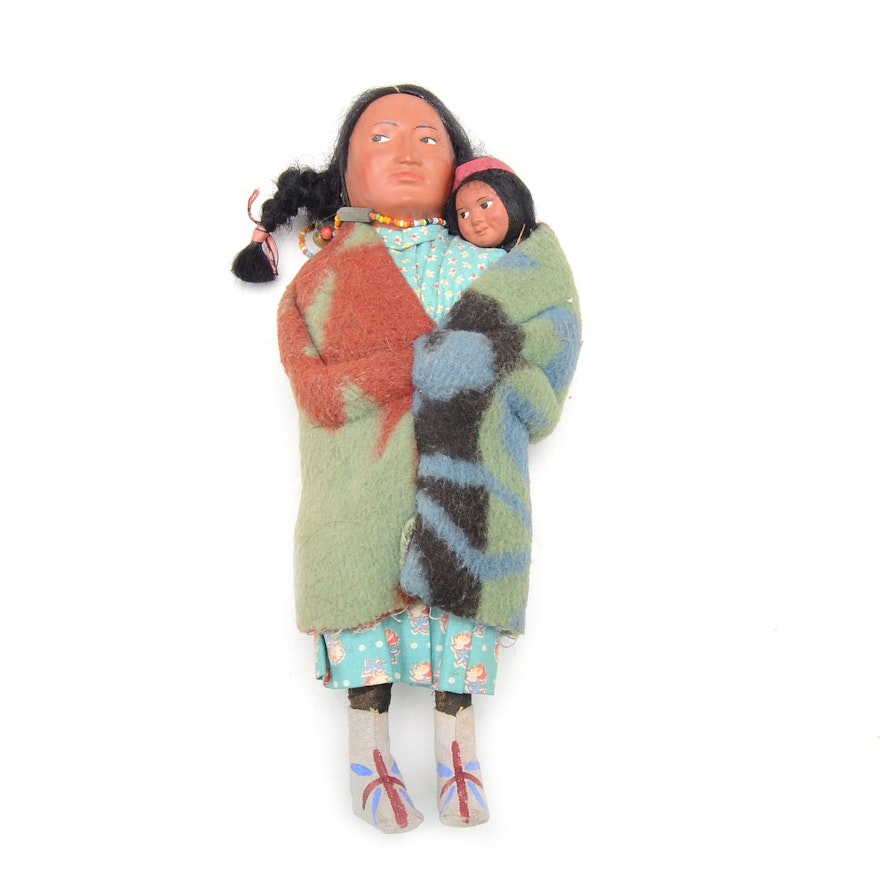 Vintage Skookum Doll Mother with Child