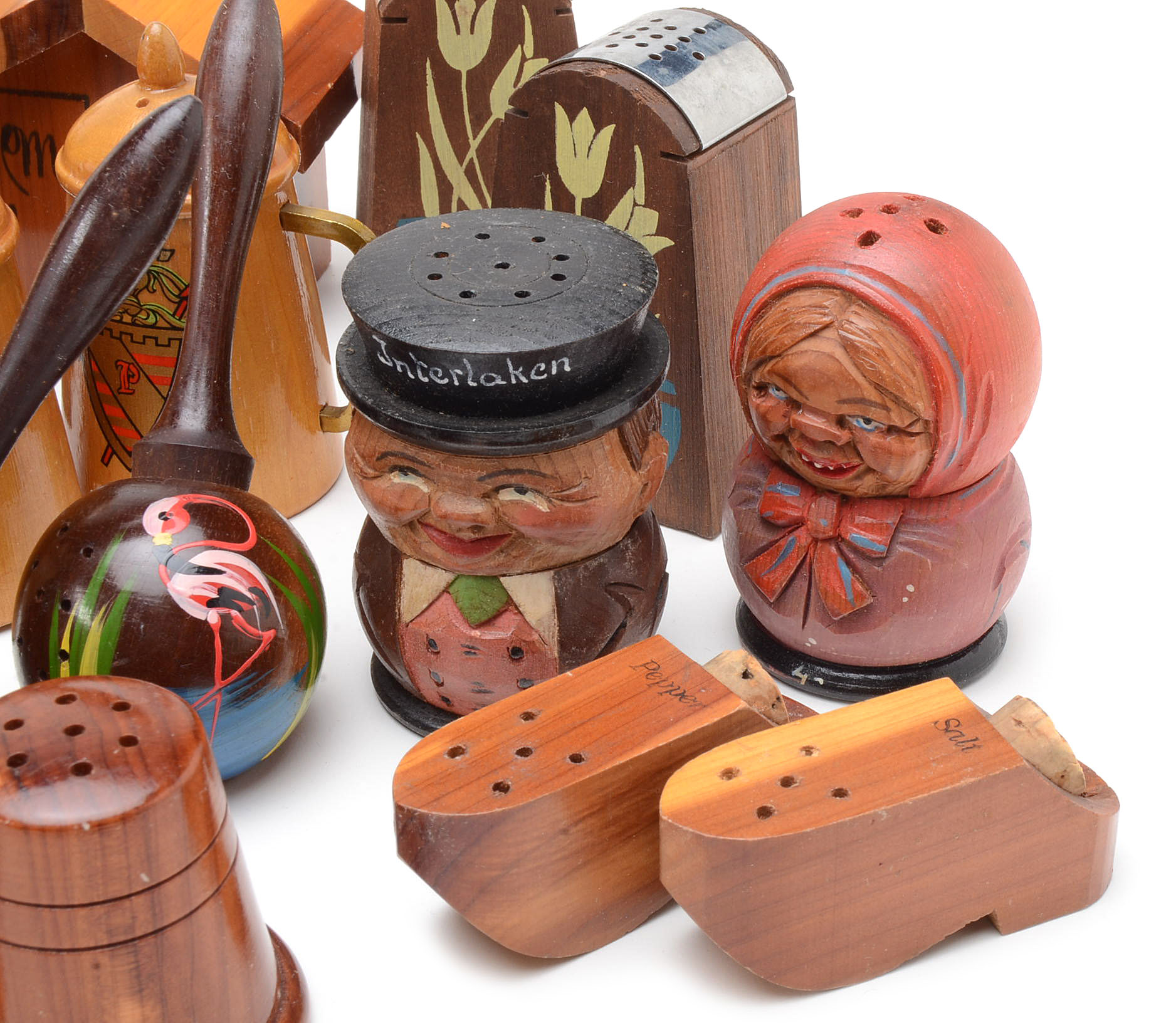 Large Collection of Vintage Wooden Salt & Pepper Shakers