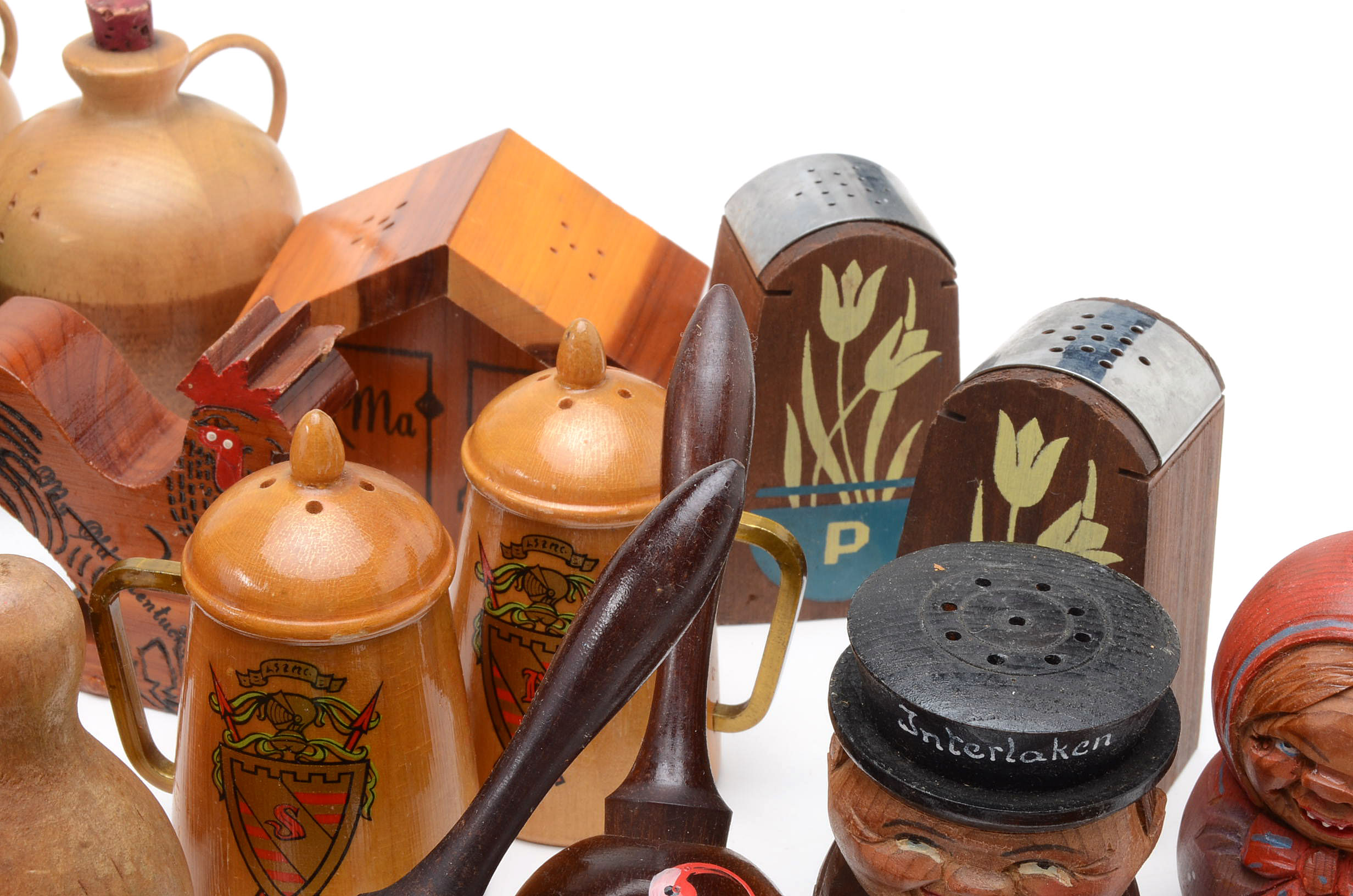 Large Collection of Vintage Wooden Salt & Pepper Shakers