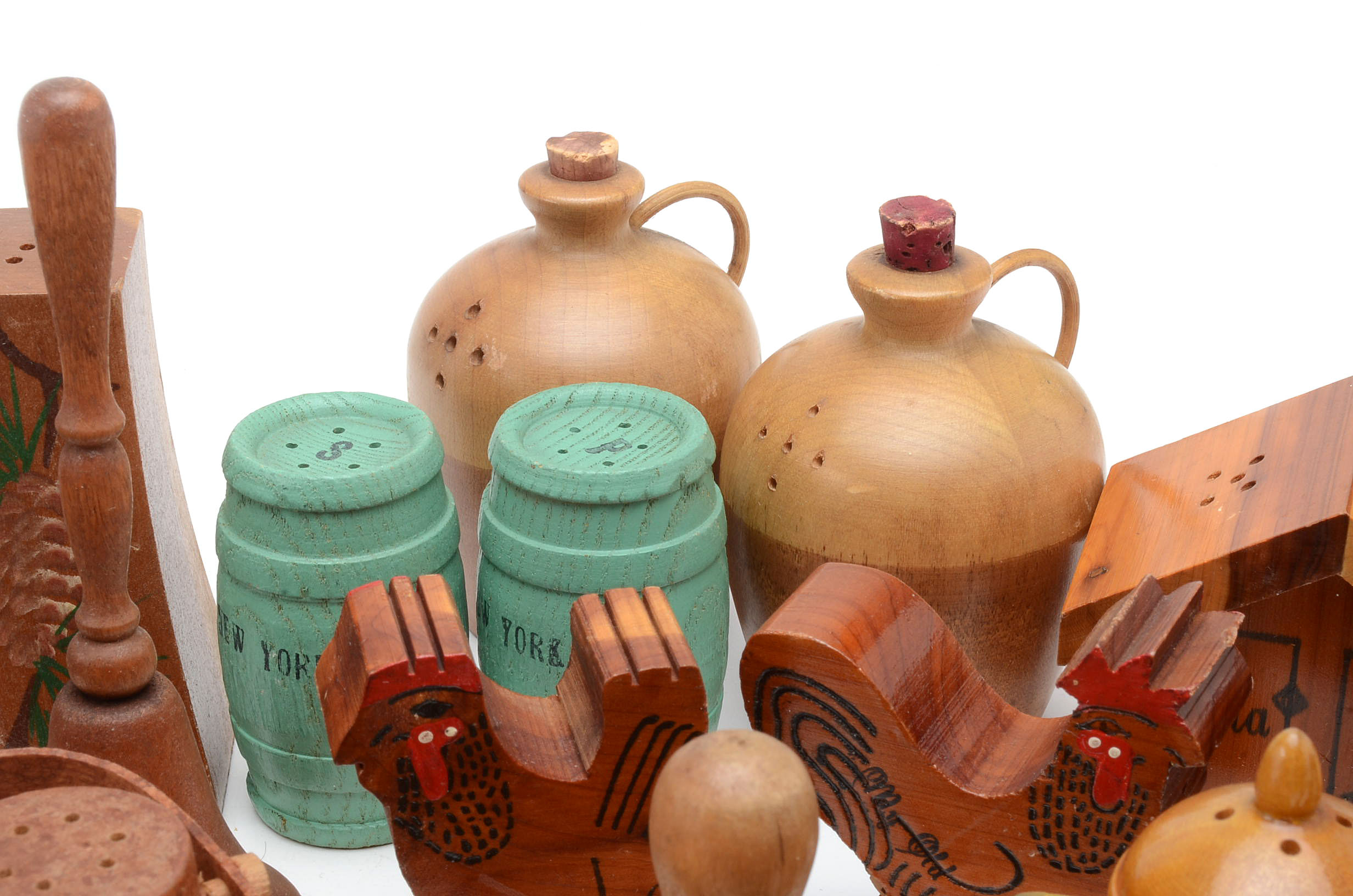 Large Collection of Vintage Wooden Salt & Pepper Shakers