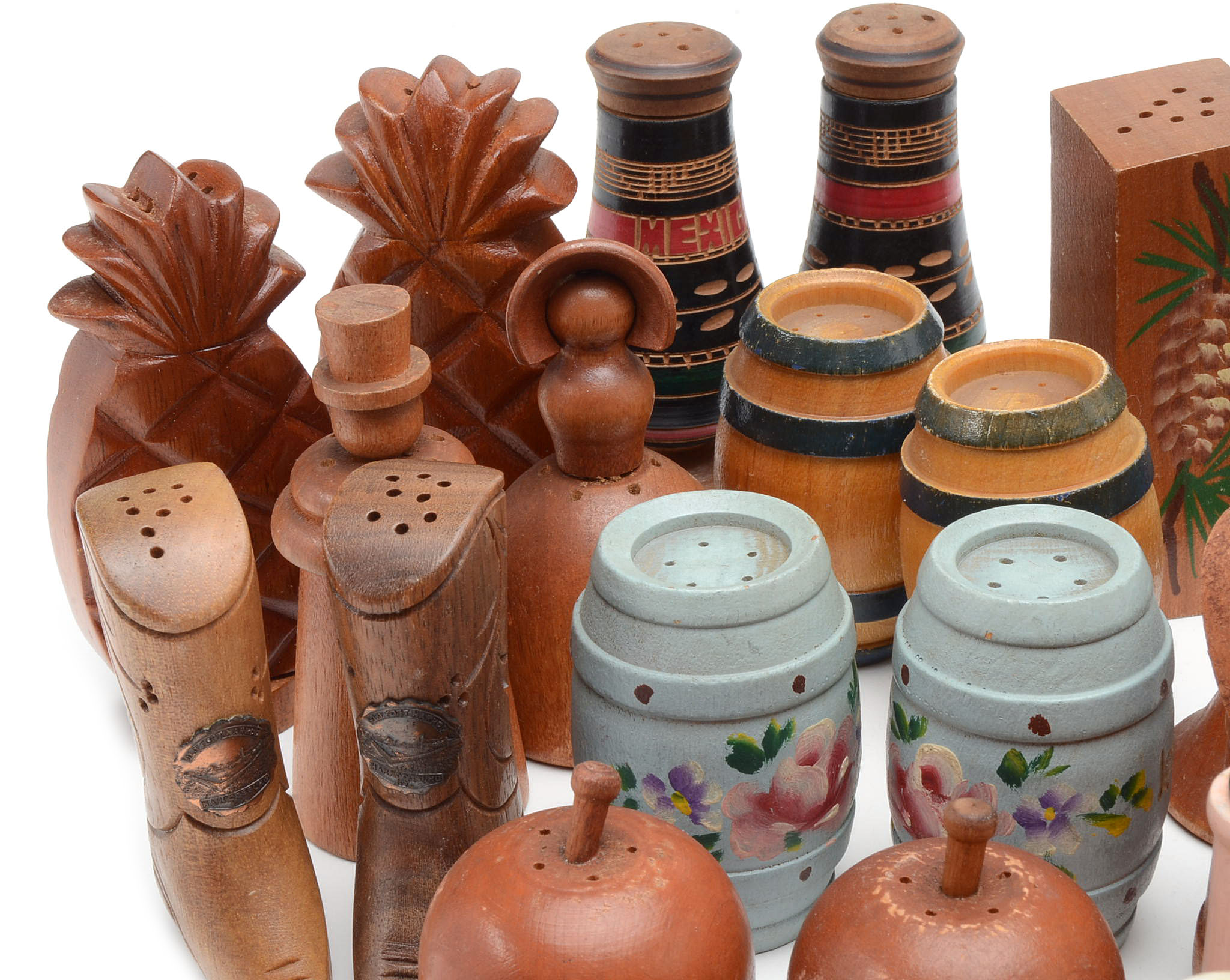 Large Collection of Vintage Wooden Salt & Pepper Shakers