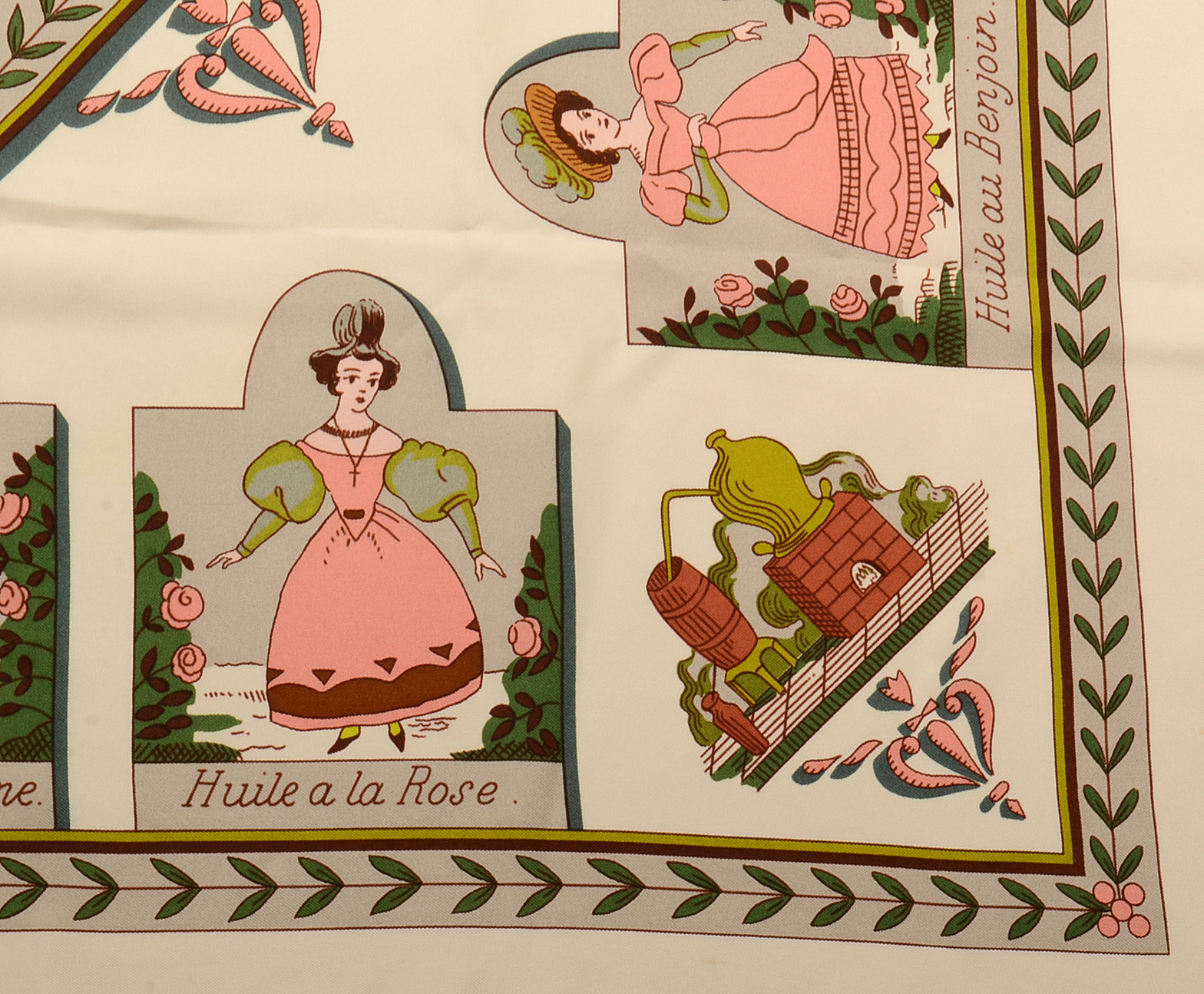 Hermès of Paris Carré Silk Scarf "Huile Parfumée"