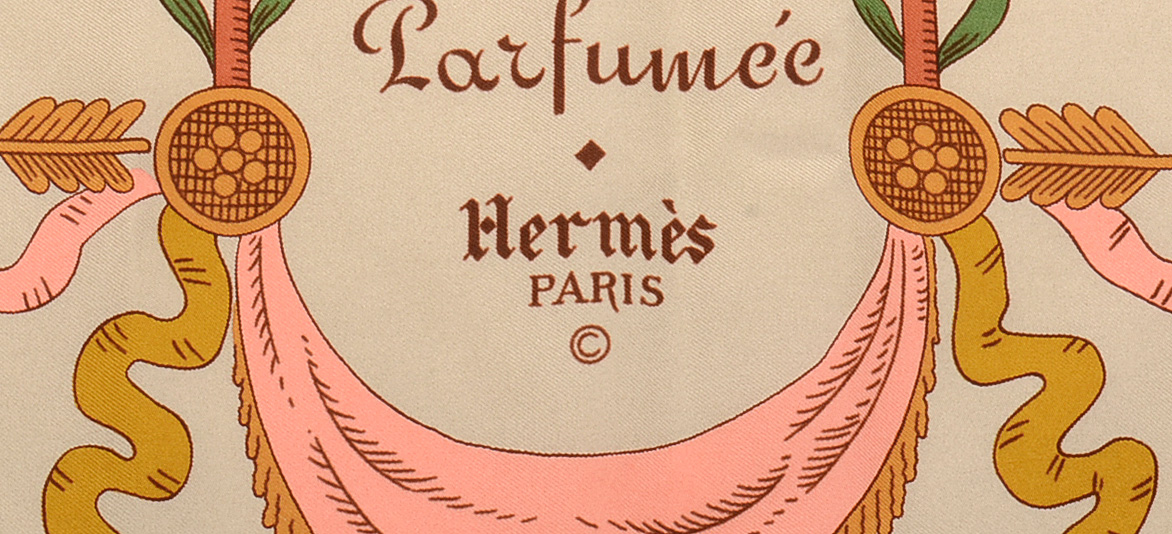 Hermès of Paris Carré Silk Scarf "Huile Parfumée"