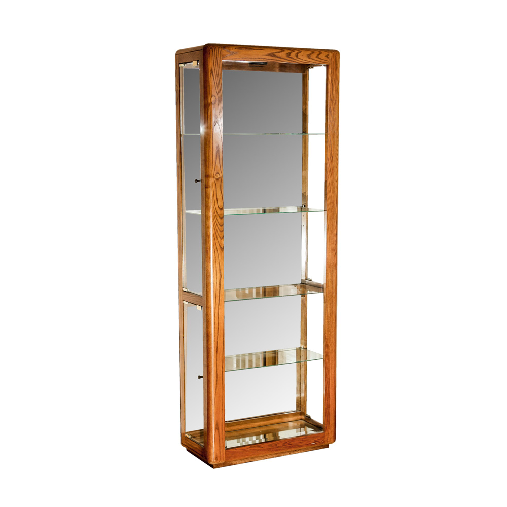 Illuminated Wooden Curio Cabinet