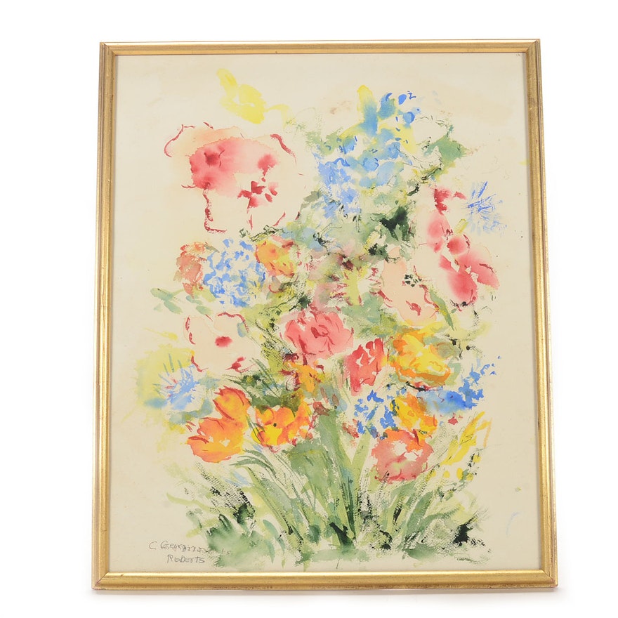 Georgina Roberts Original Watercolor Floral Still Life