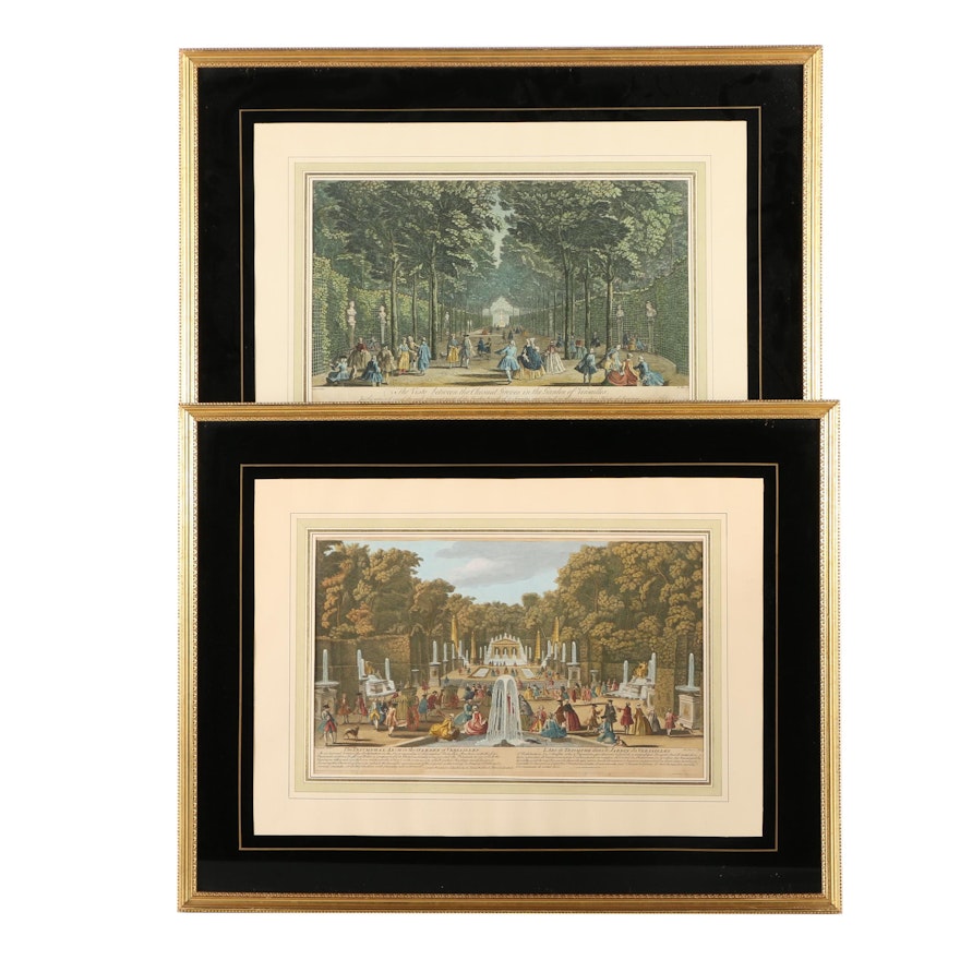 Two Hand Colored Engravings of the Garden of Versailles