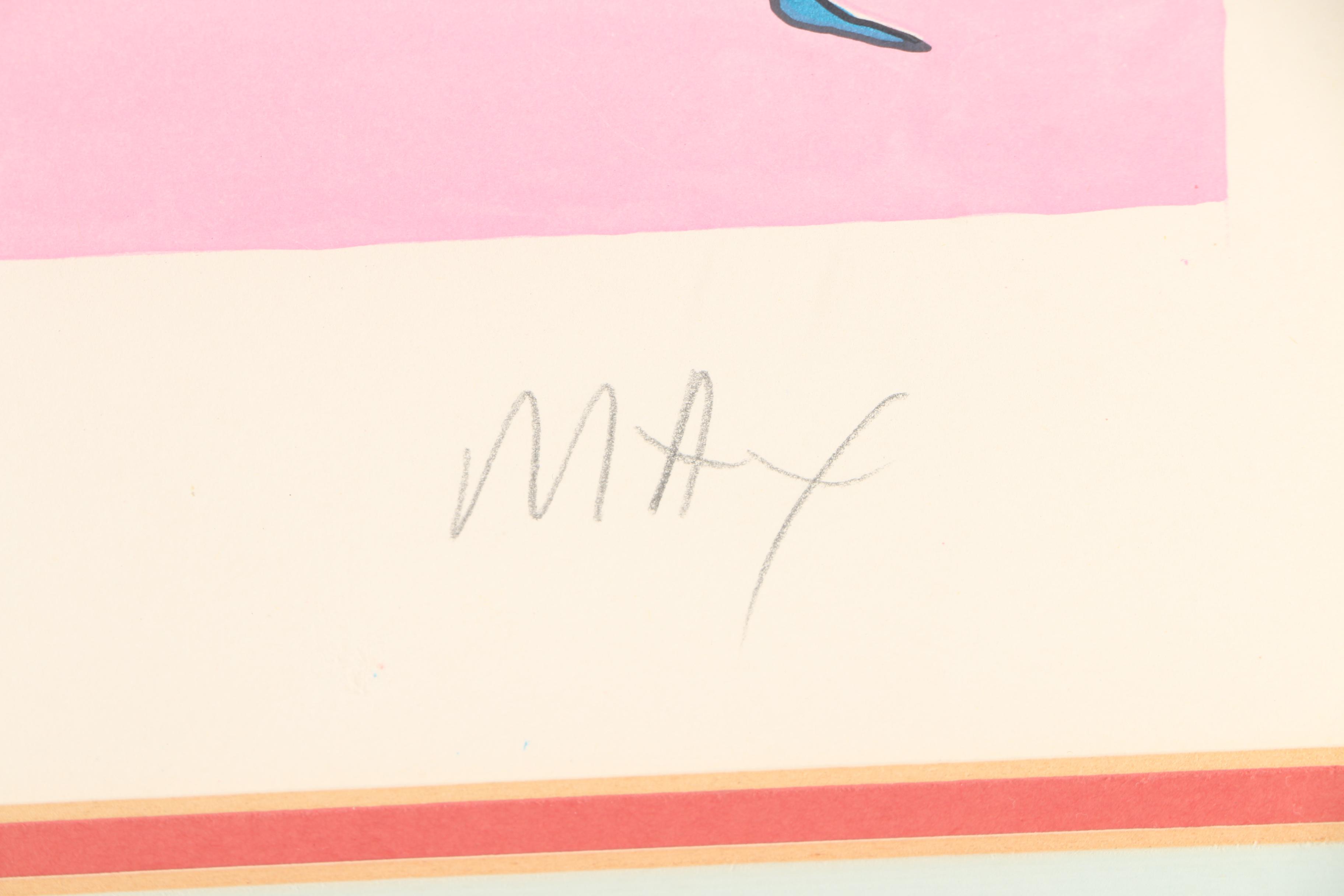 Peter Max Limited Edition Lithograph Print on Paper "Heart (Orange)"