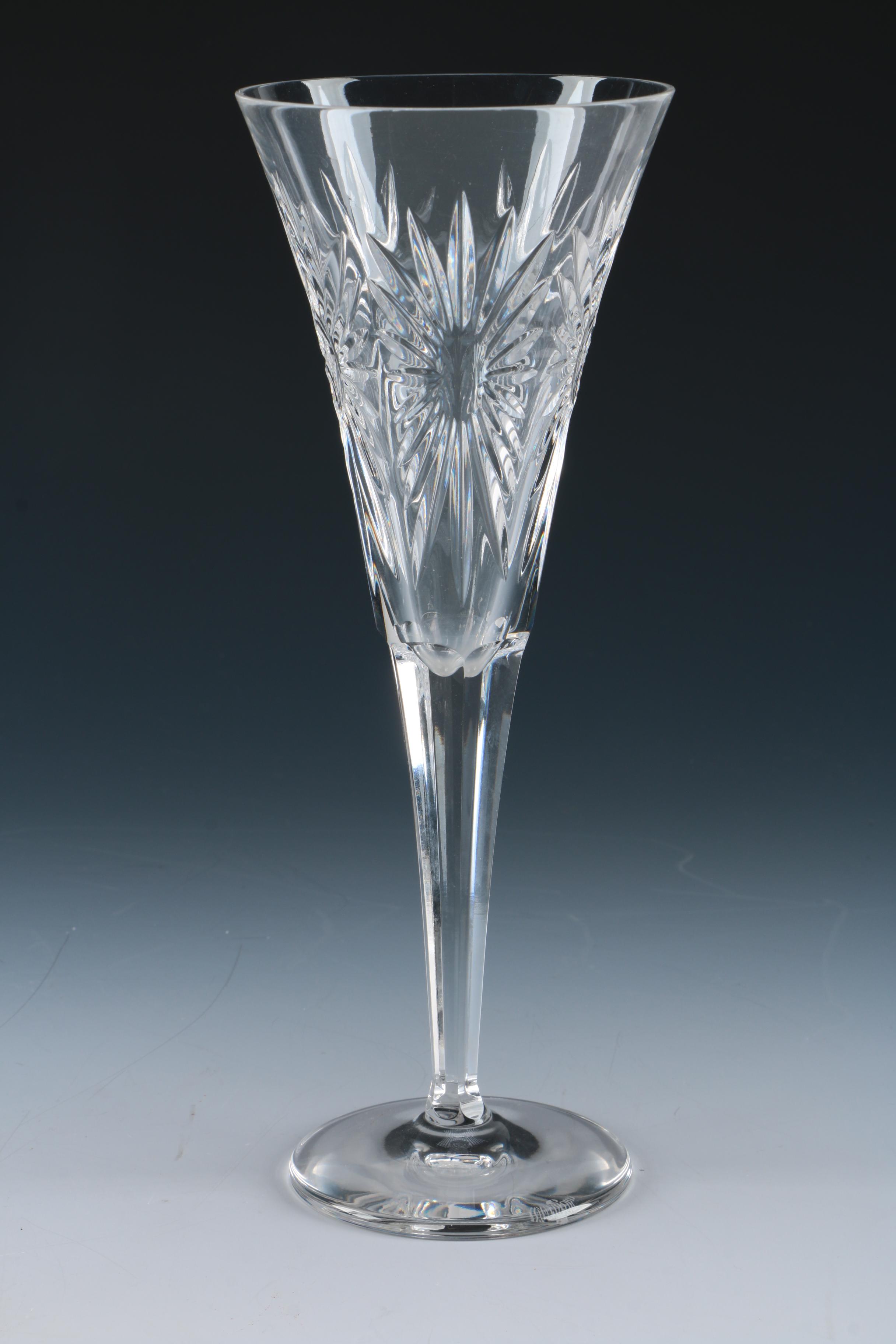Pair of Waterford "Millennium Series" Fluted Crystal Champagne Glasses
