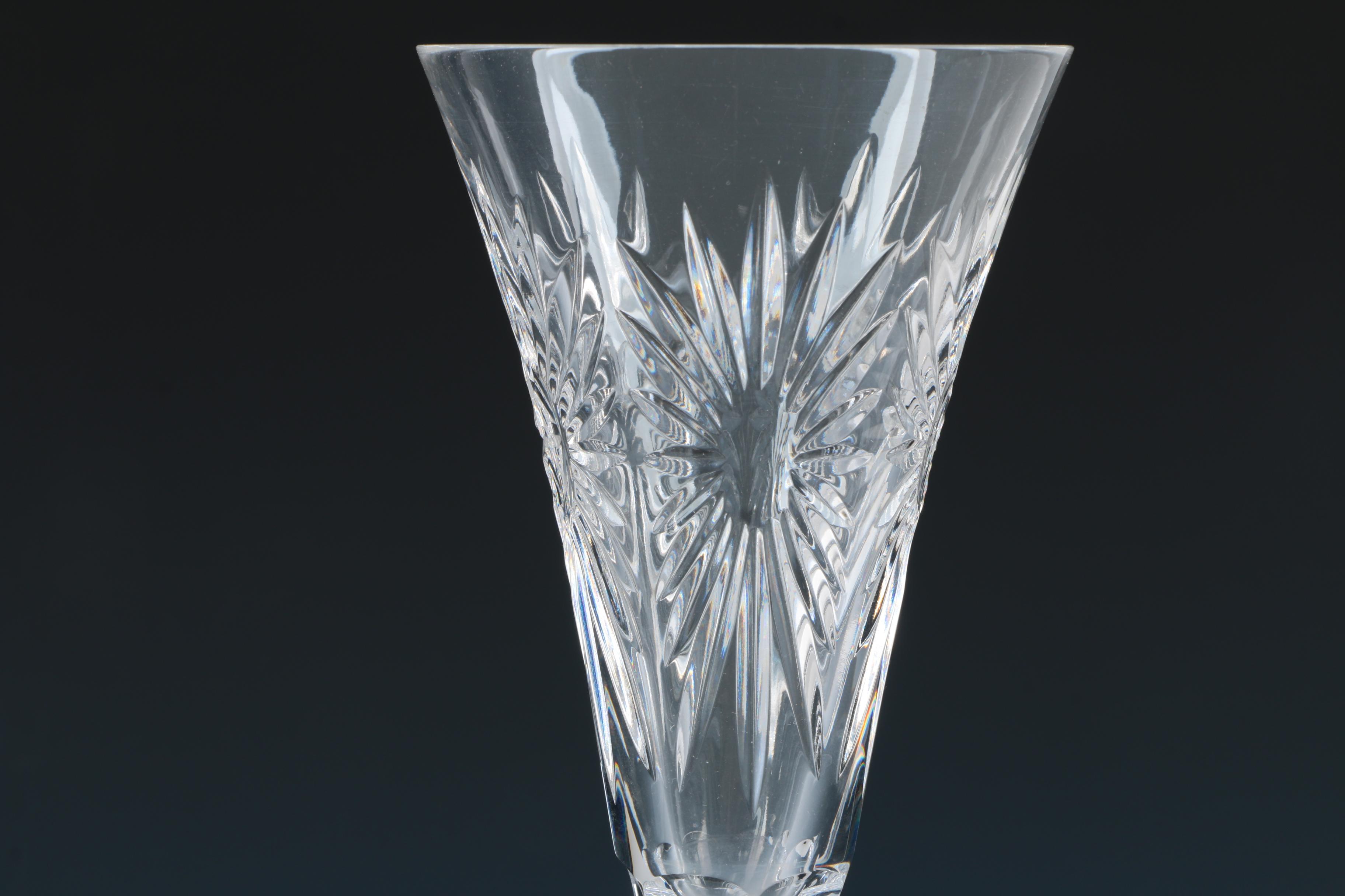 Pair of Waterford "Millennium Series" Fluted Crystal Champagne Glasses
