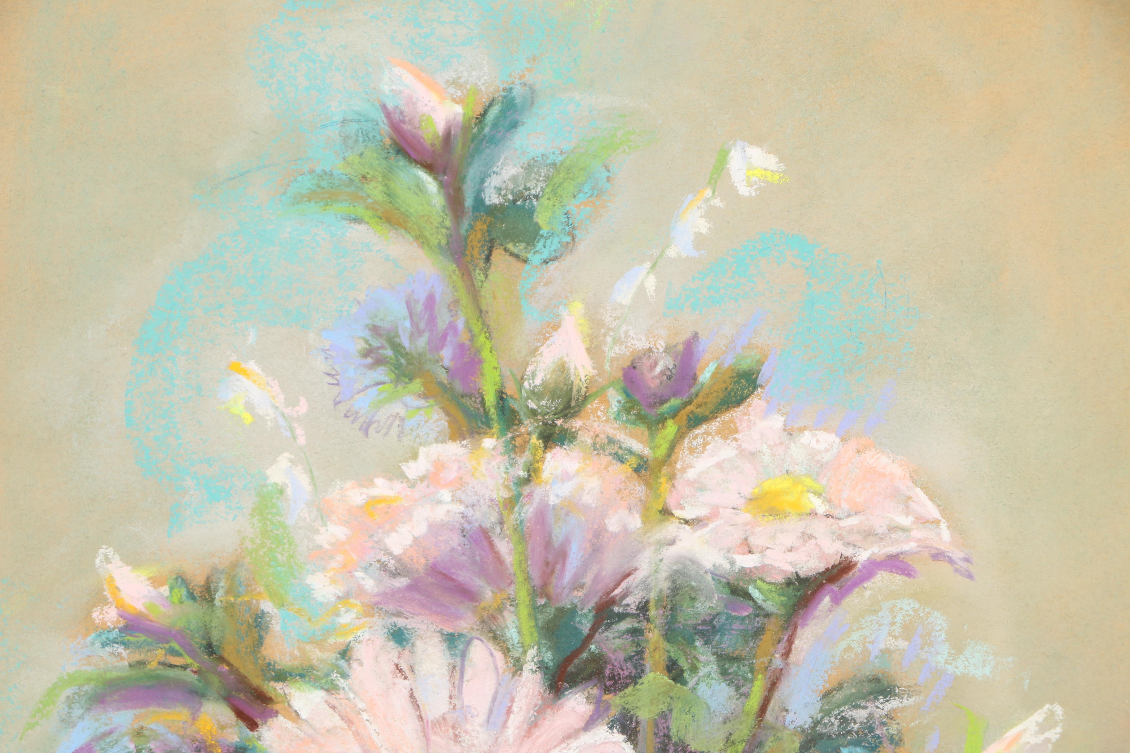Frances Brinkmeyer 1964 Pastel Drawing "Floral Bouquet"