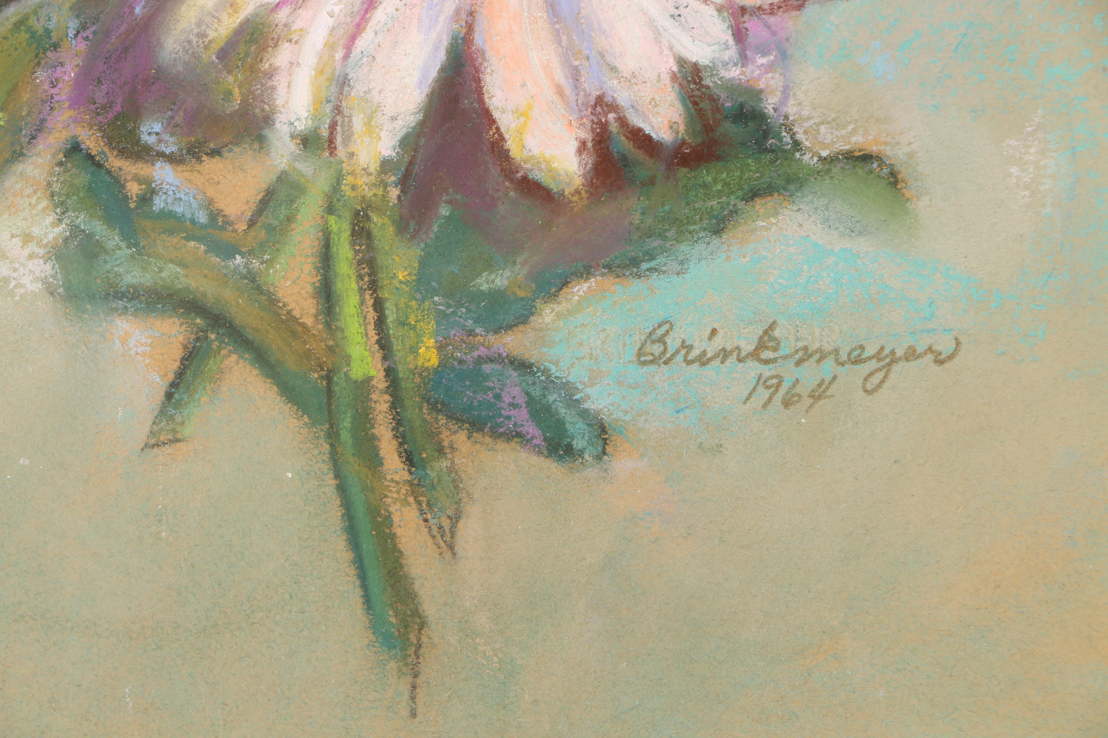 Frances Brinkmeyer 1964 Pastel Drawing "Floral Bouquet"