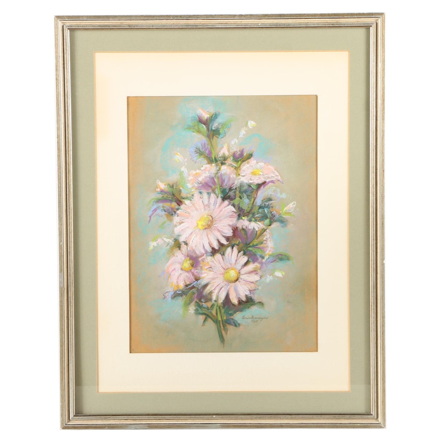 Frances Brinkmeyer 1964 Pastel Drawing "Floral Bouquet"