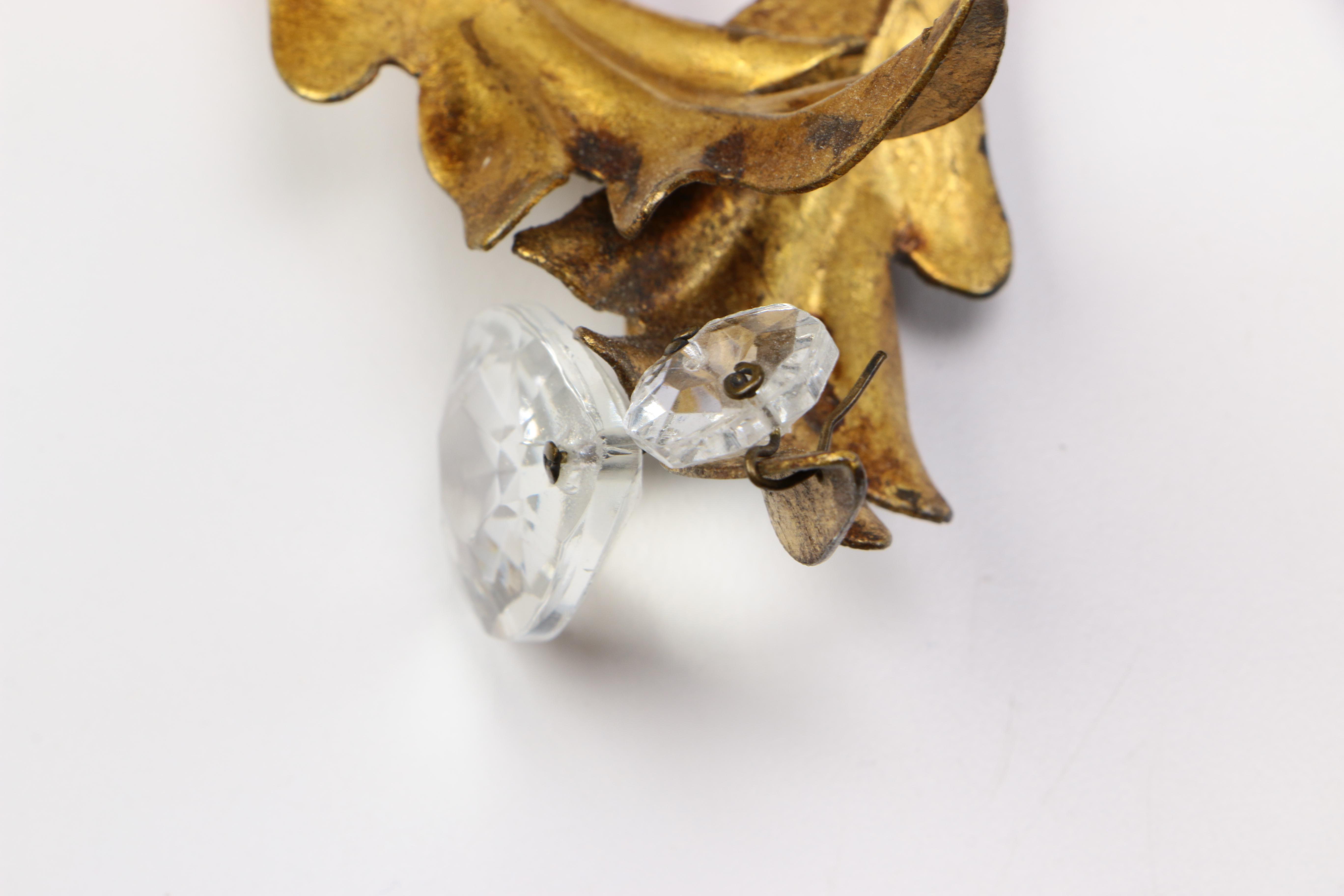 Brass and Crystal Wall Lights