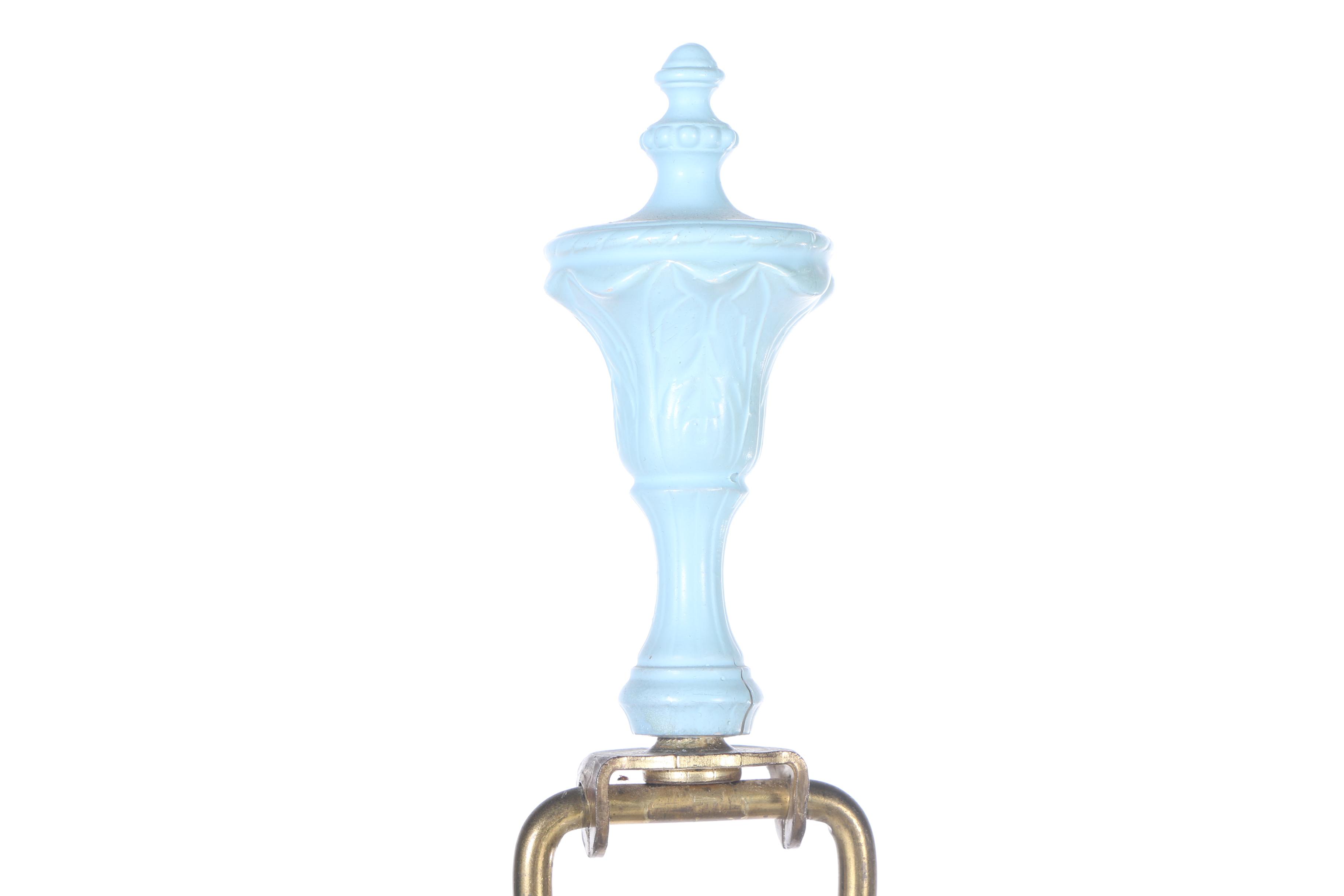 Art Nouveau Blue Cherub Table Lamps
