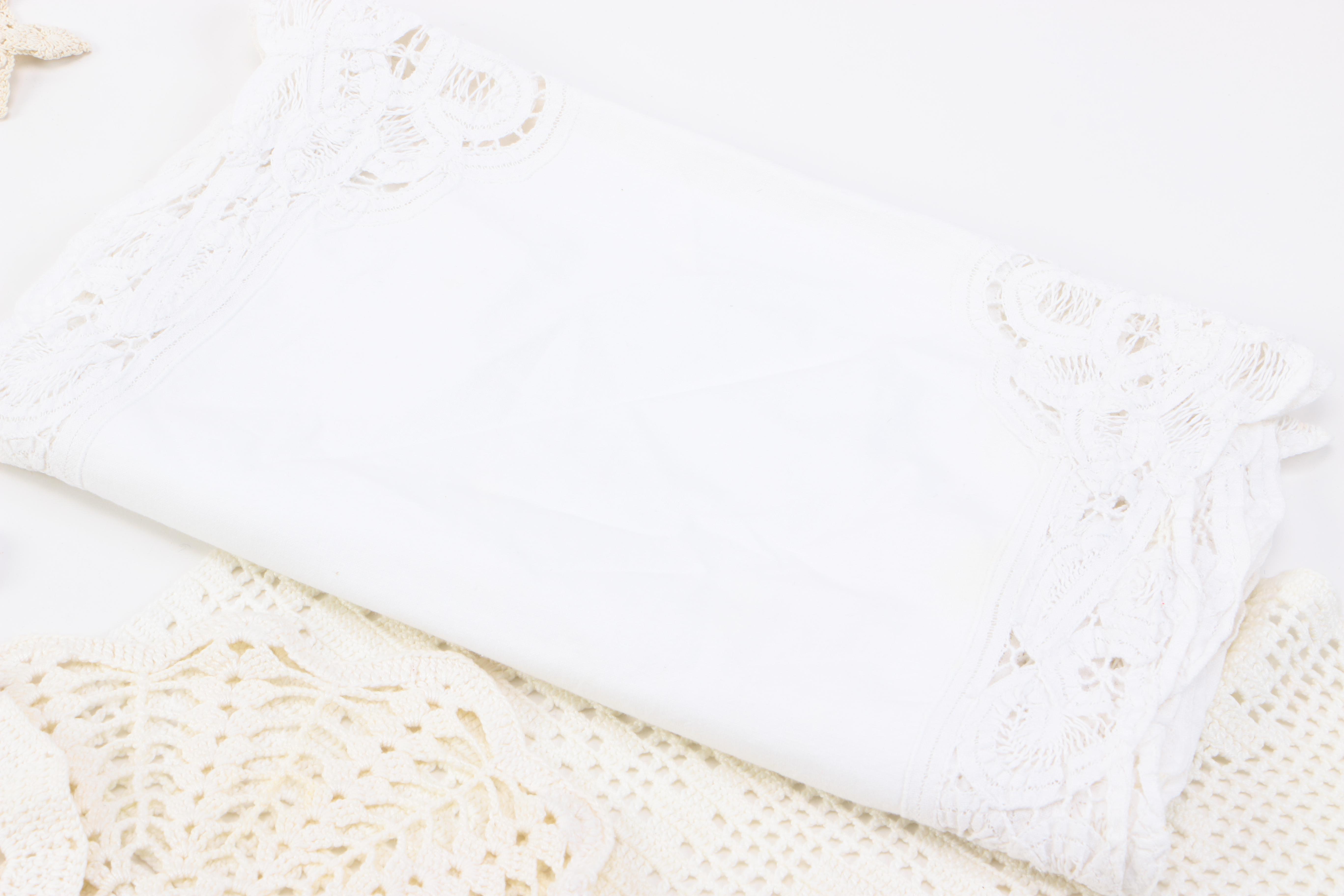 Collection of Table Linens including Crochet