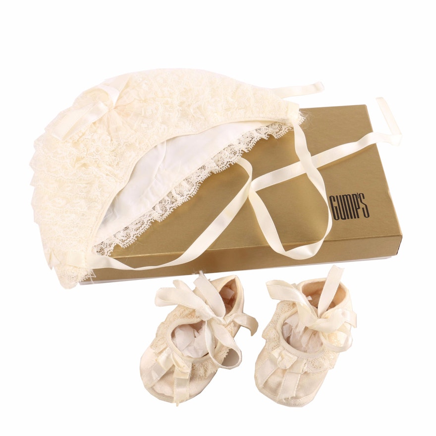 Christening Bonnet and Shoes