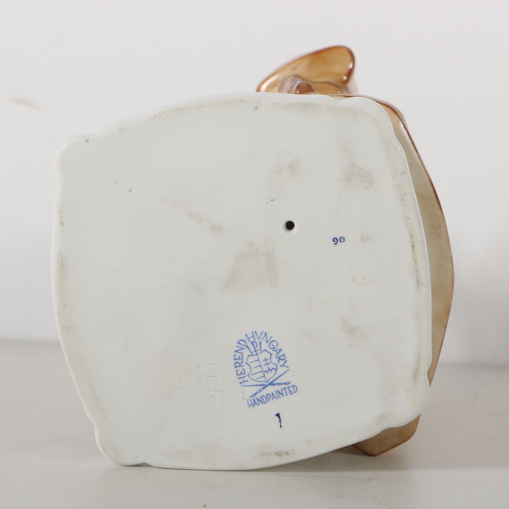 Herend Porcelain Figurine Of A Man With Dog