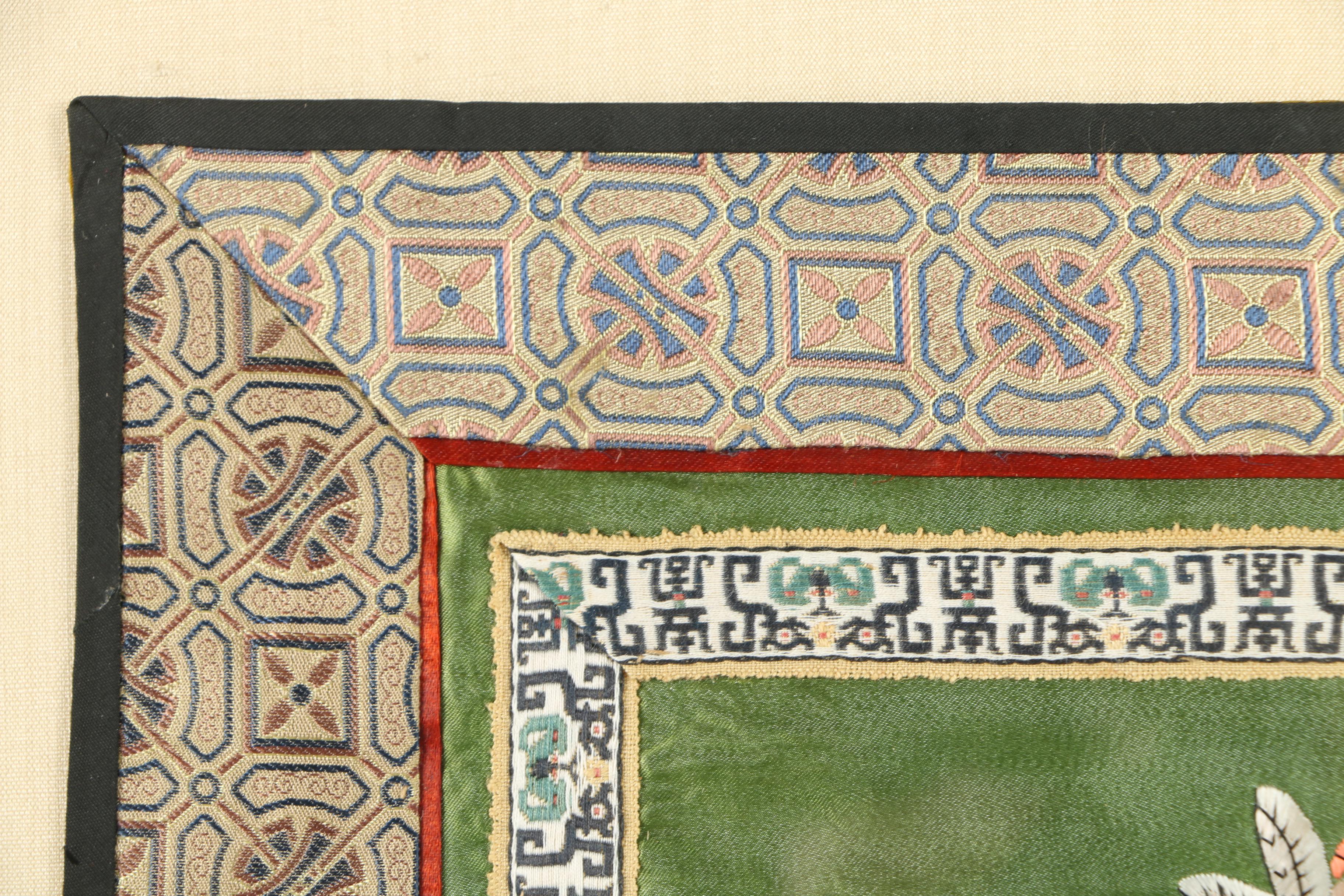 Chinese Silk Embroidery Panel of Flowers with a Butterfly