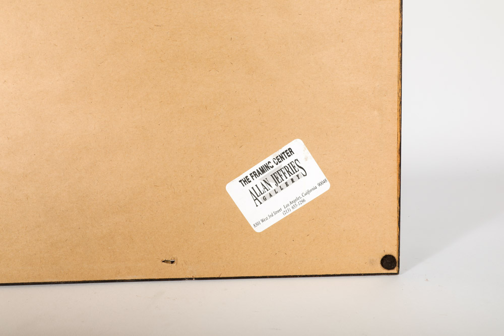 Vintage Ink and Pastel on Silk Painting in Decorative Matte Gilt Wood Frame