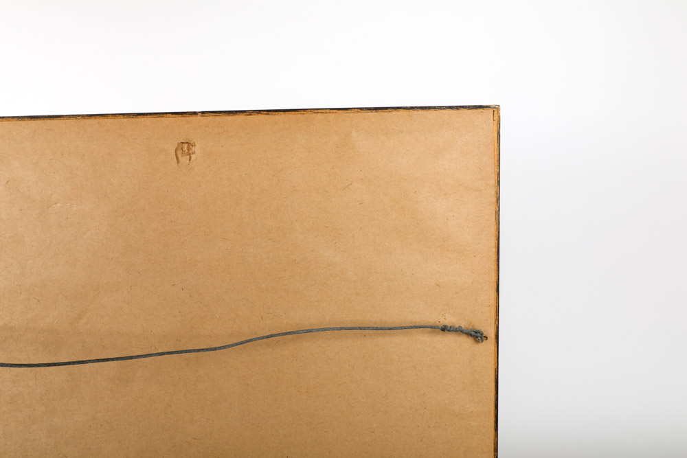 Vintage Ink and Pastel on Silk Painting in Decorative Matte Gilt Wood Frame