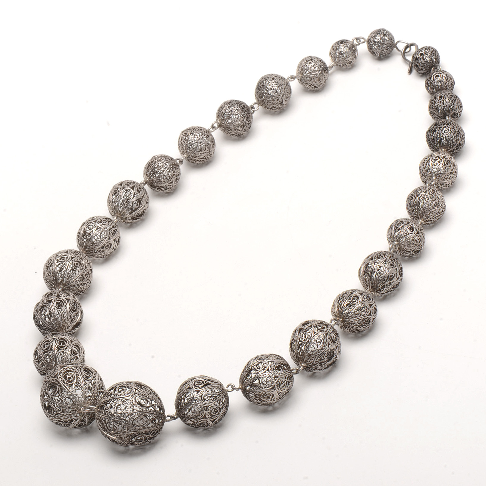 Sterling Silver Filigree Ball Necklace