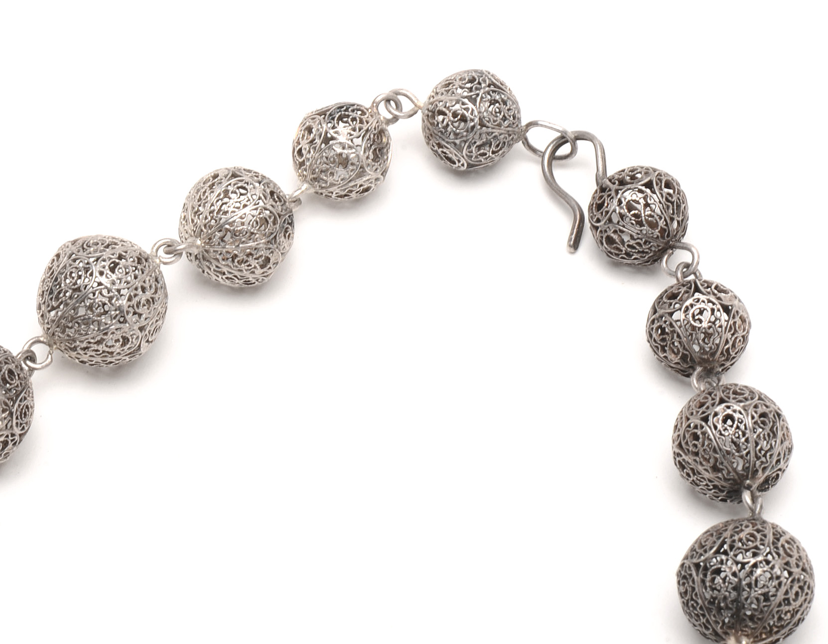 Sterling Silver Filigree Ball Necklace