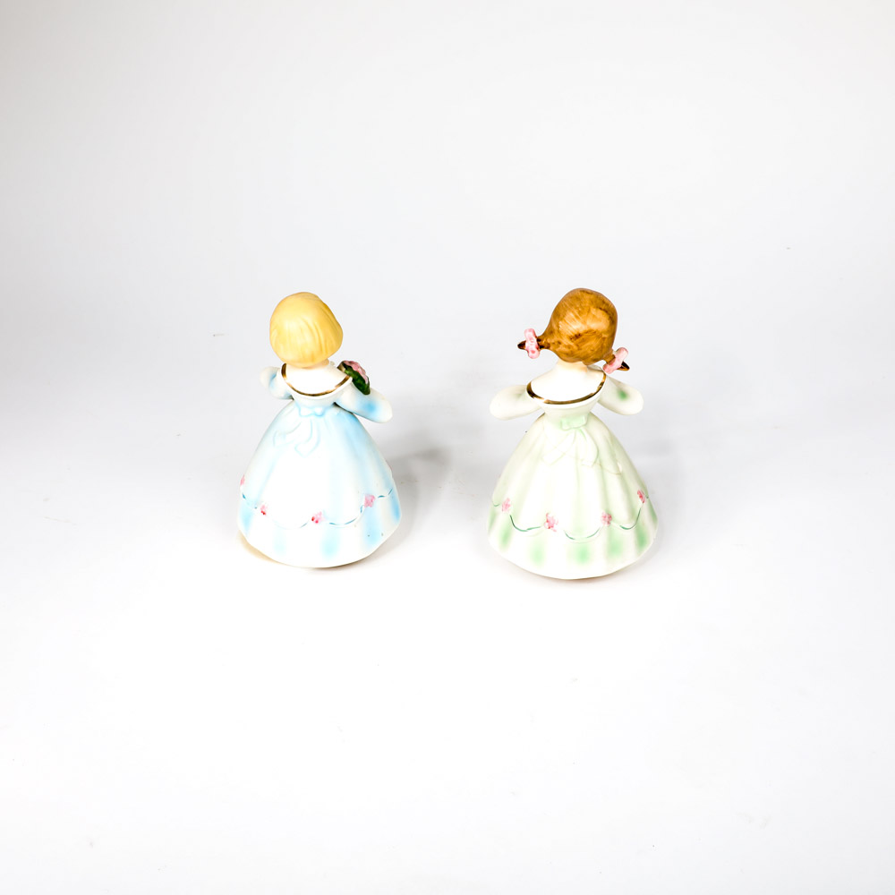 Pair of Vintage Schmid Ceramic Figurine Music Boxes