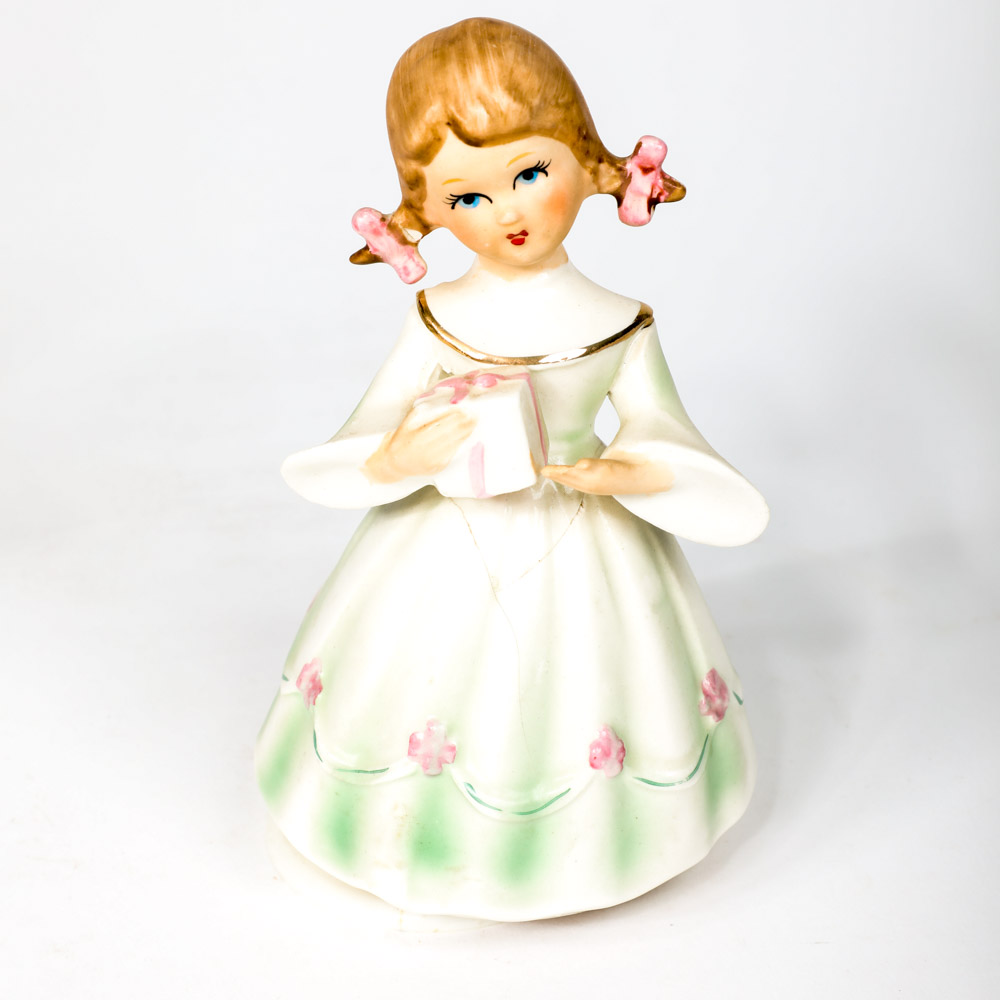 Pair of Vintage Schmid Ceramic Figurine Music Boxes