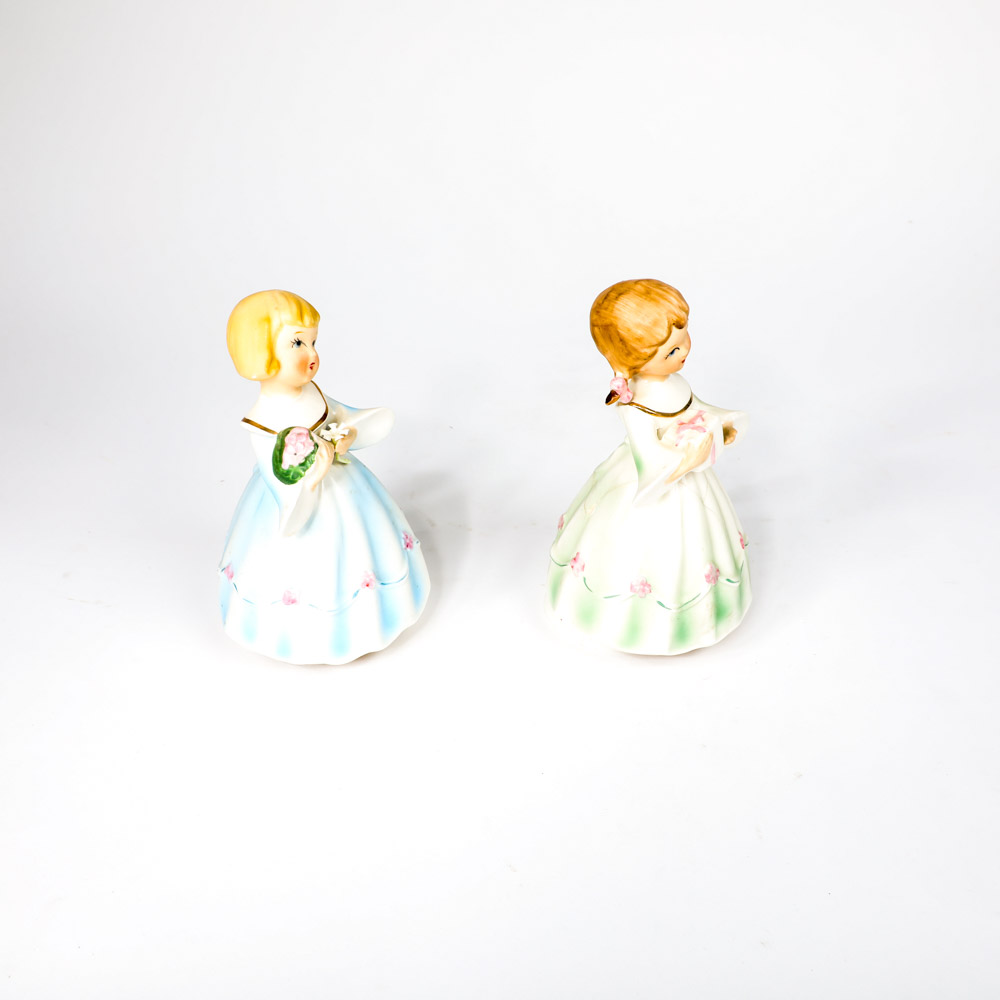 Pair of Vintage Schmid Ceramic Figurine Music Boxes