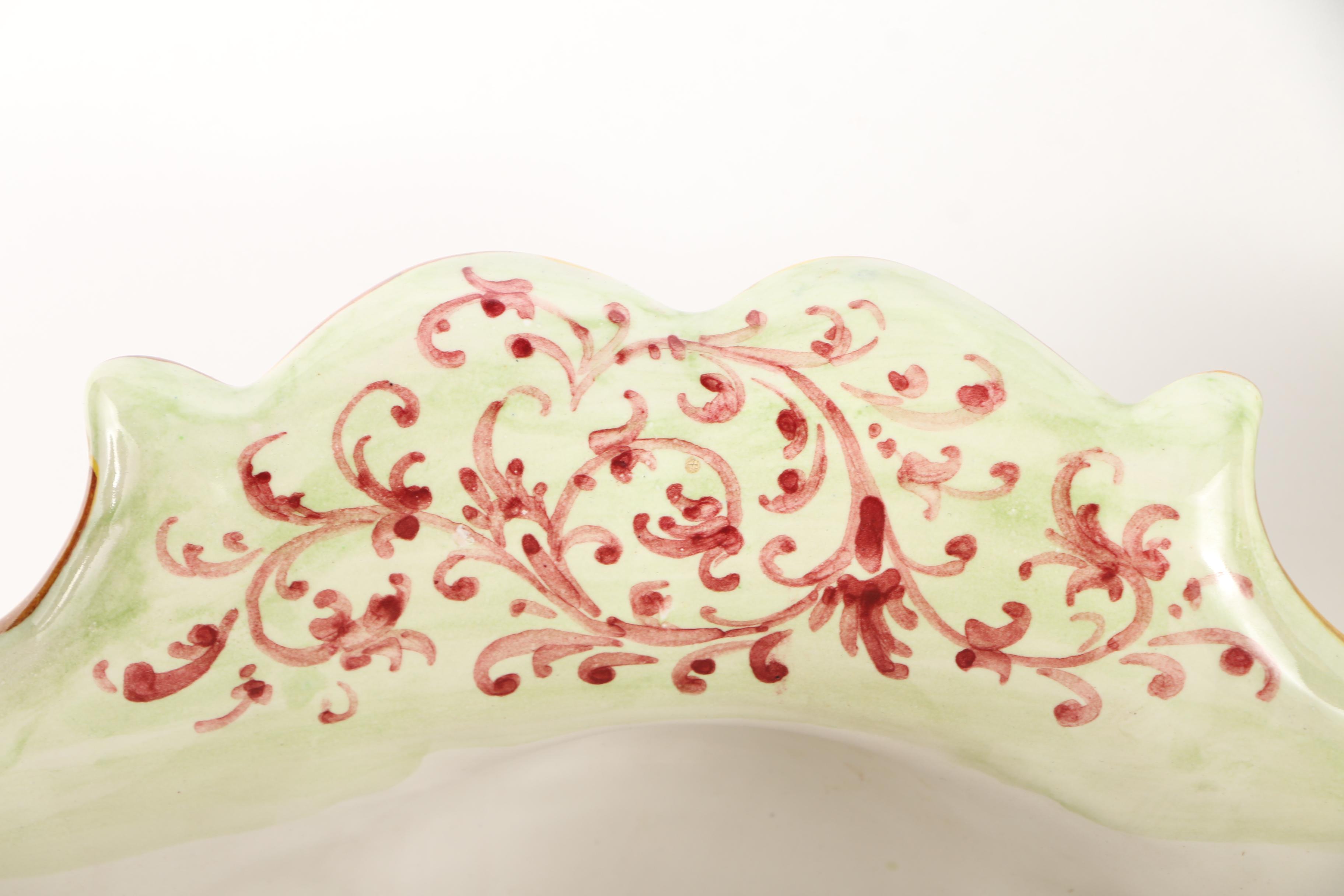 Ornate Hand Painted Italian Earthenware Jardiniere