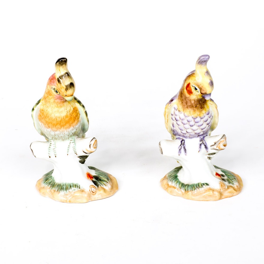 Vintage Hand Painted Ceramic Porcelain Birds