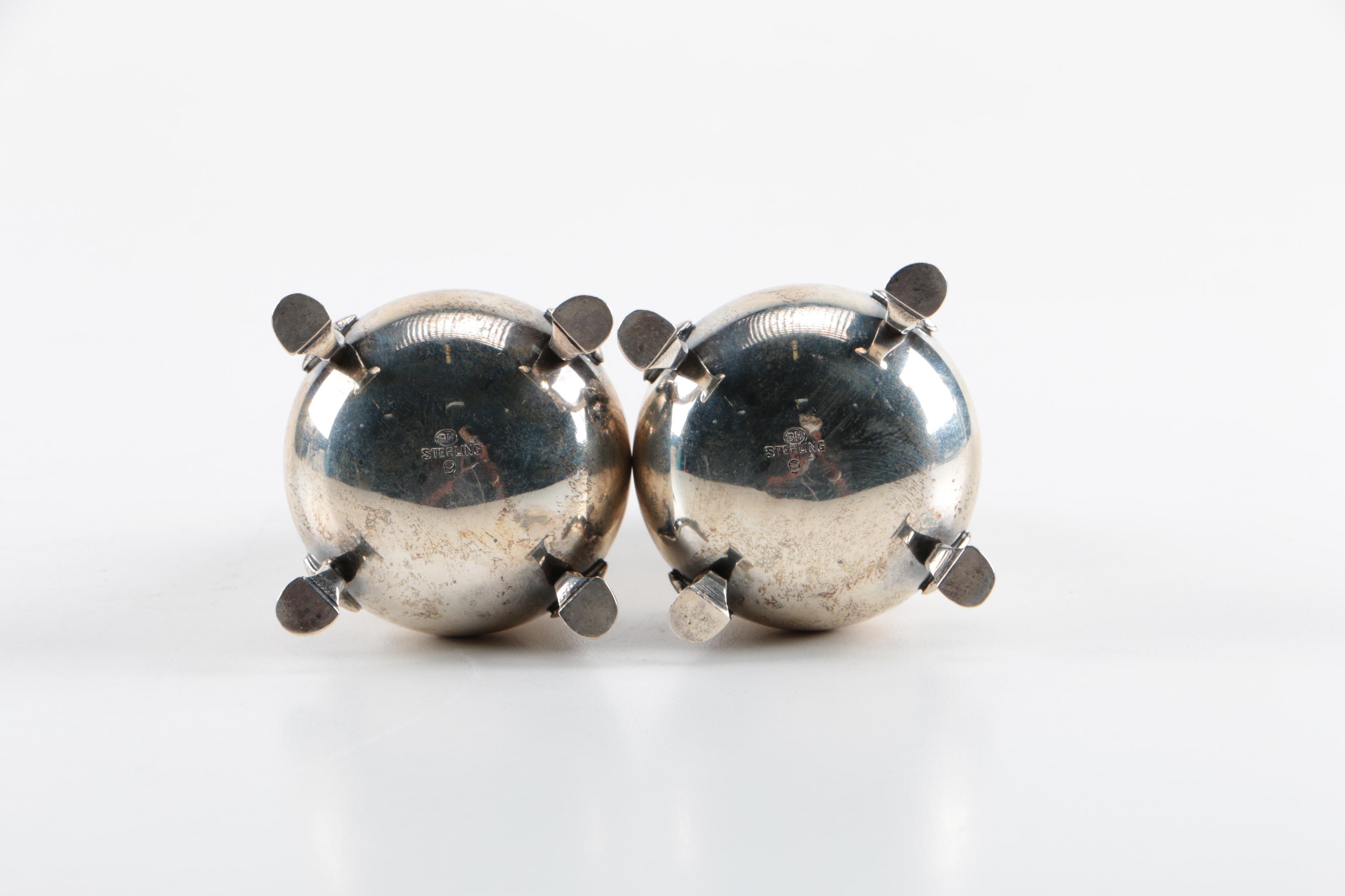 Vintage  Becht & Hartl Sterling Salt and Pepper Shaker Set