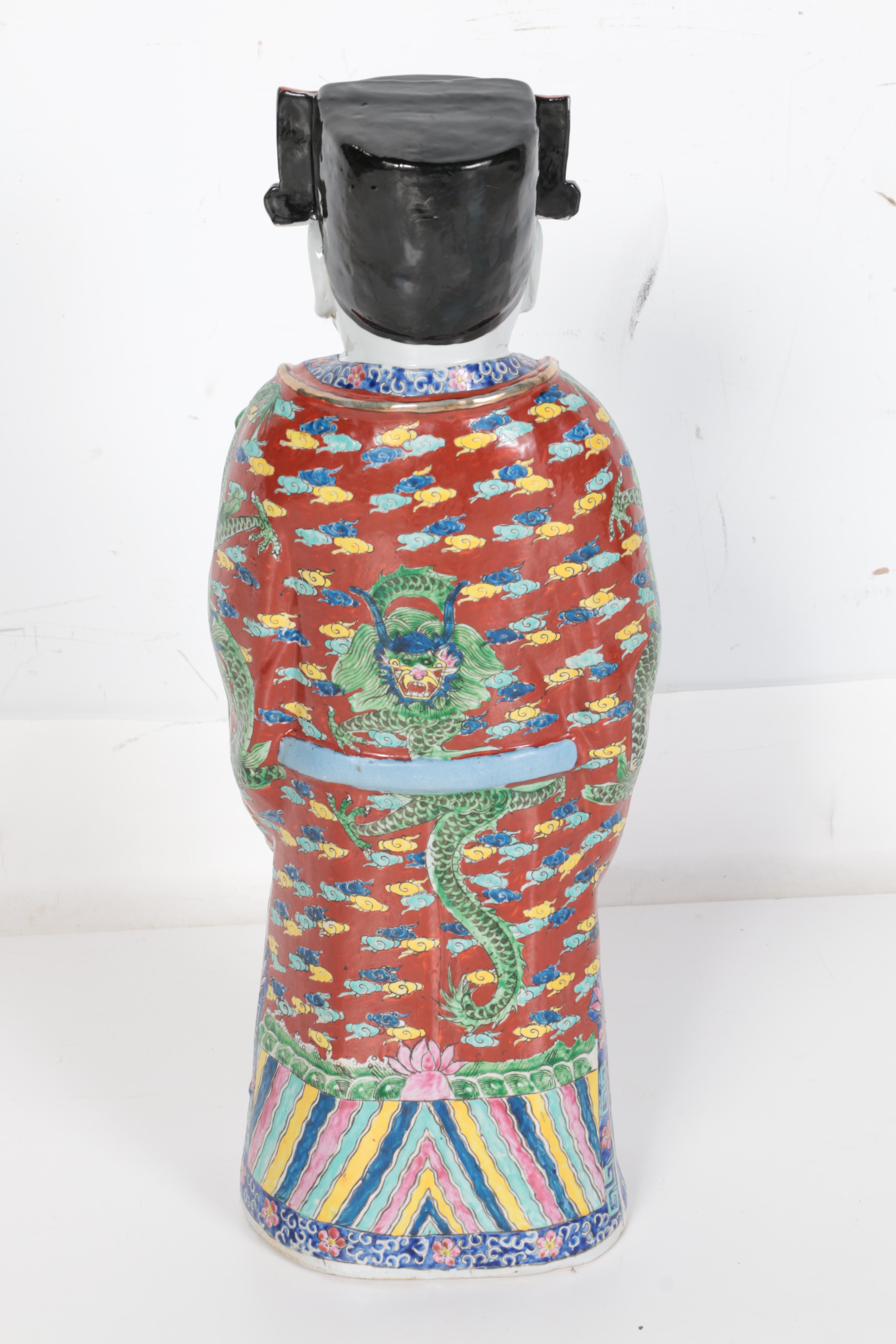 Ceramic Chinese Figurine of the God of Wealth