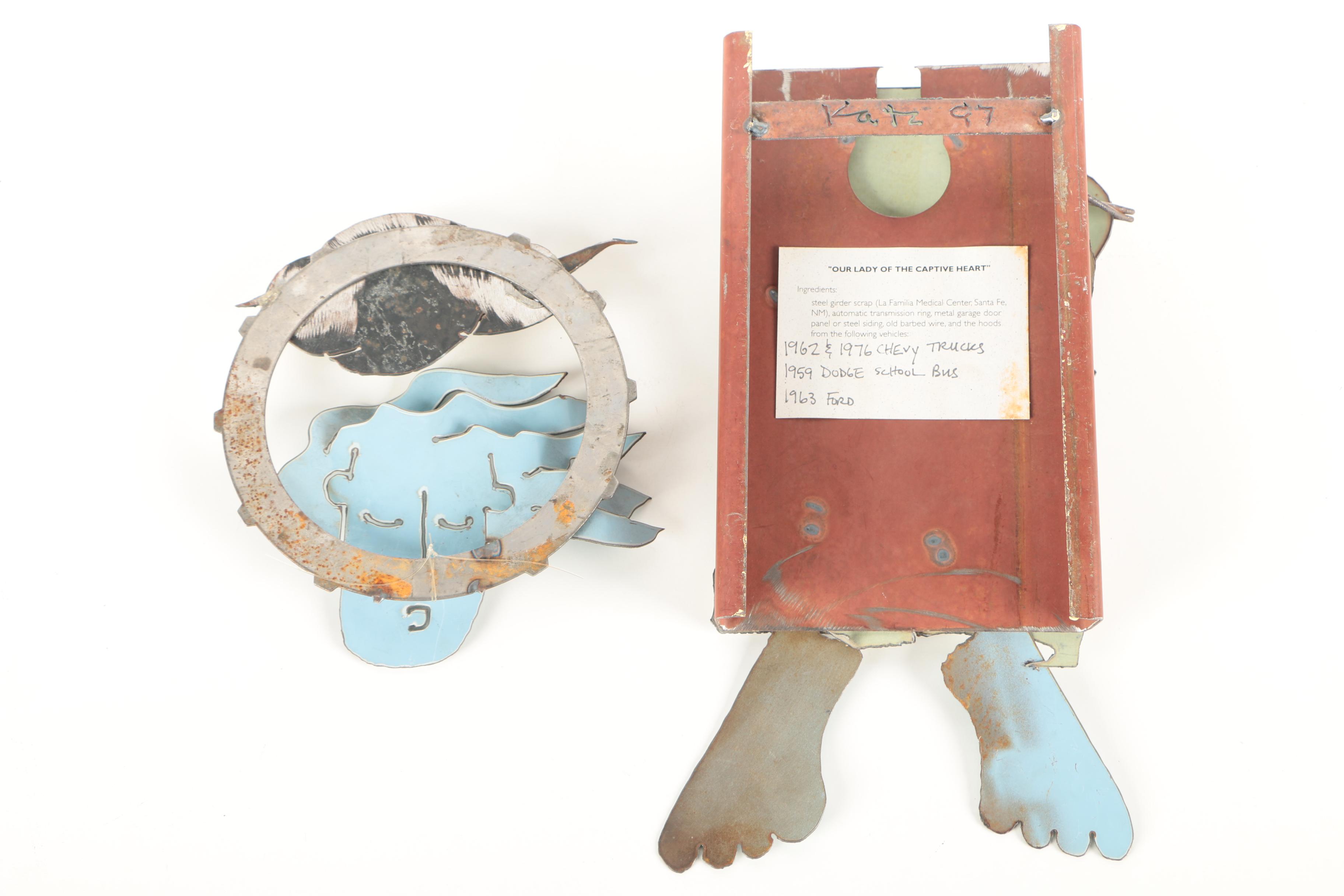 Katz Original Metal Sculpture "Our Lady Of The Captive Heart"