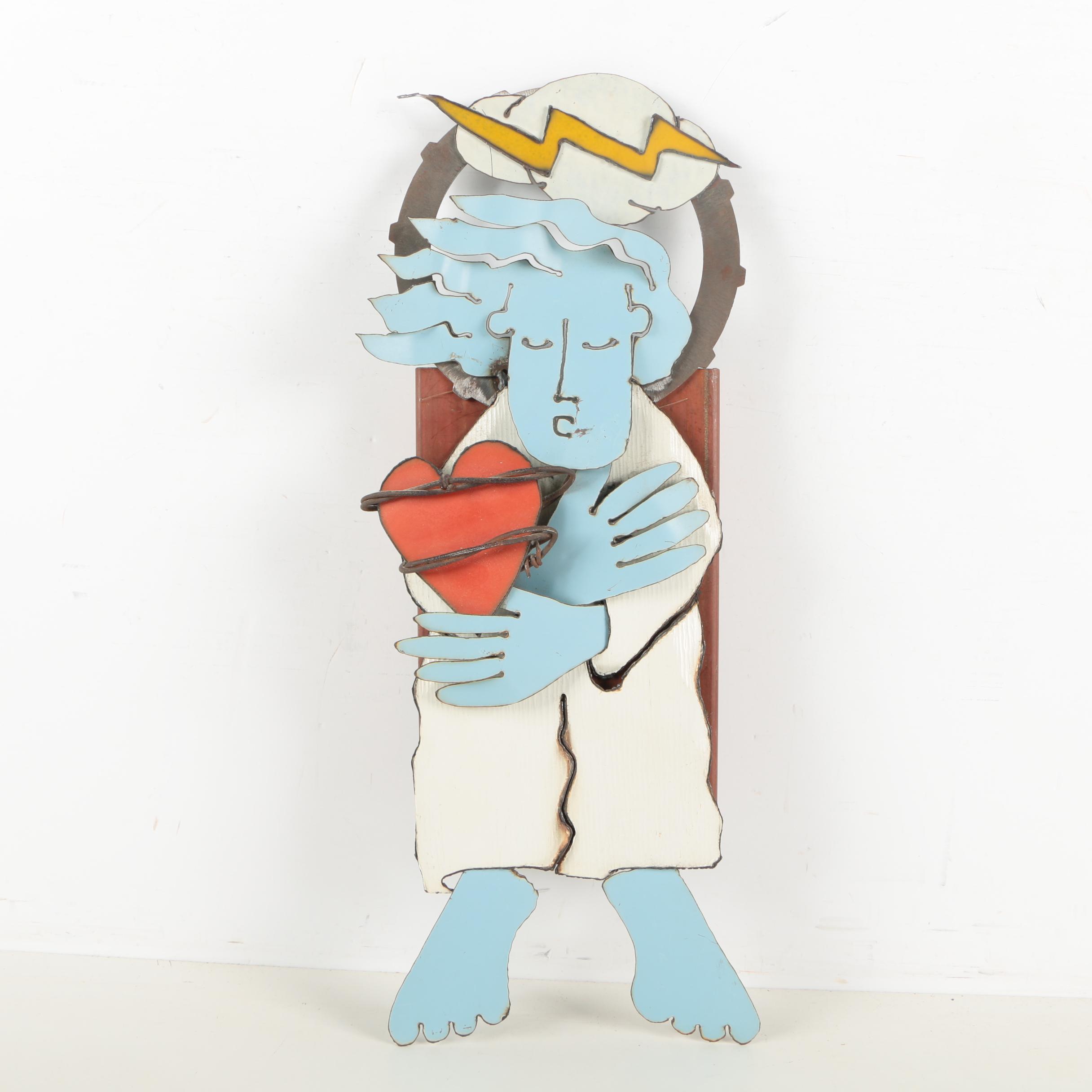 Katz Original Metal Sculpture "Our Lady Of The Captive Heart"