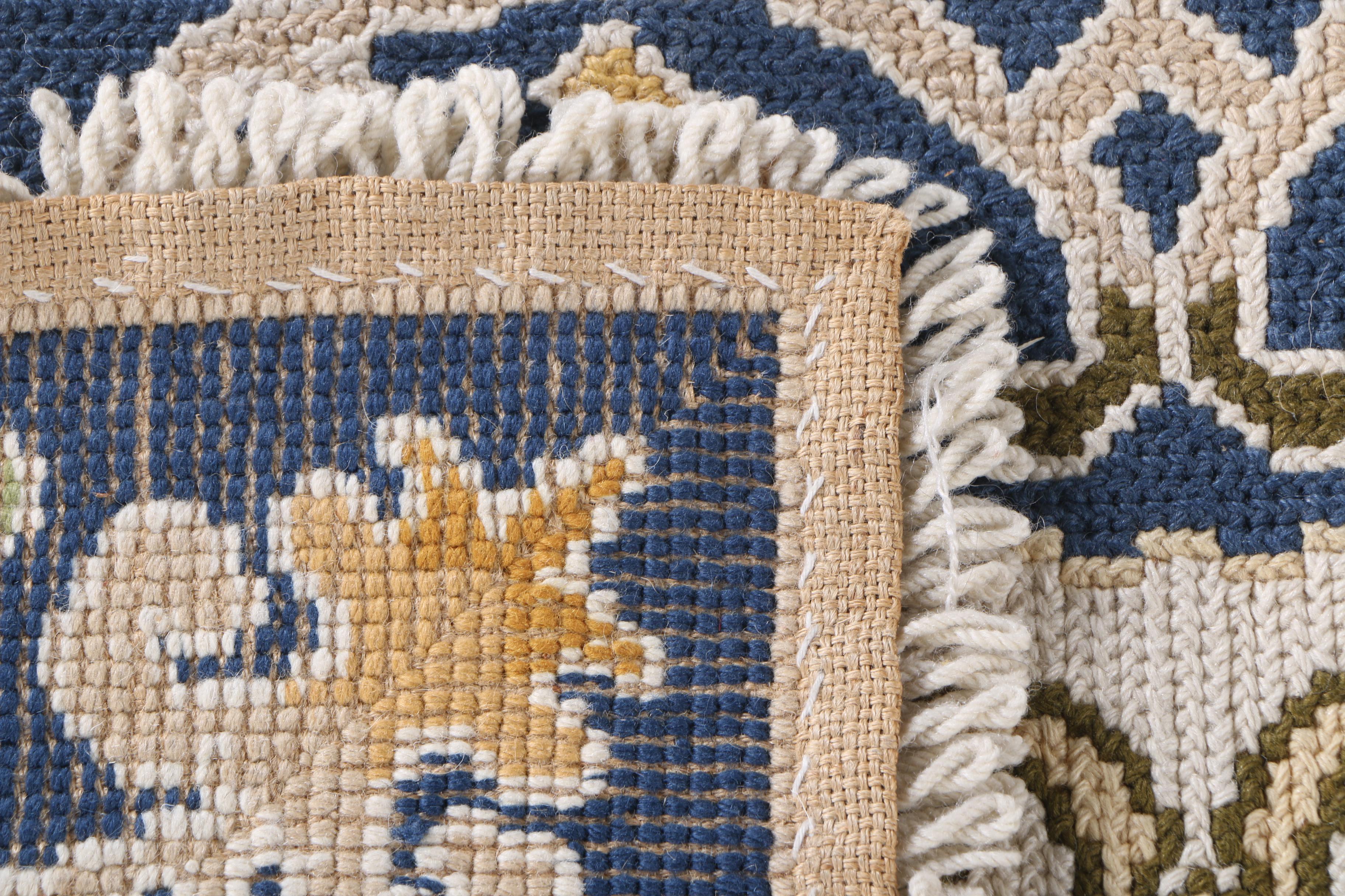 Hand-Woven Floral Area Rug