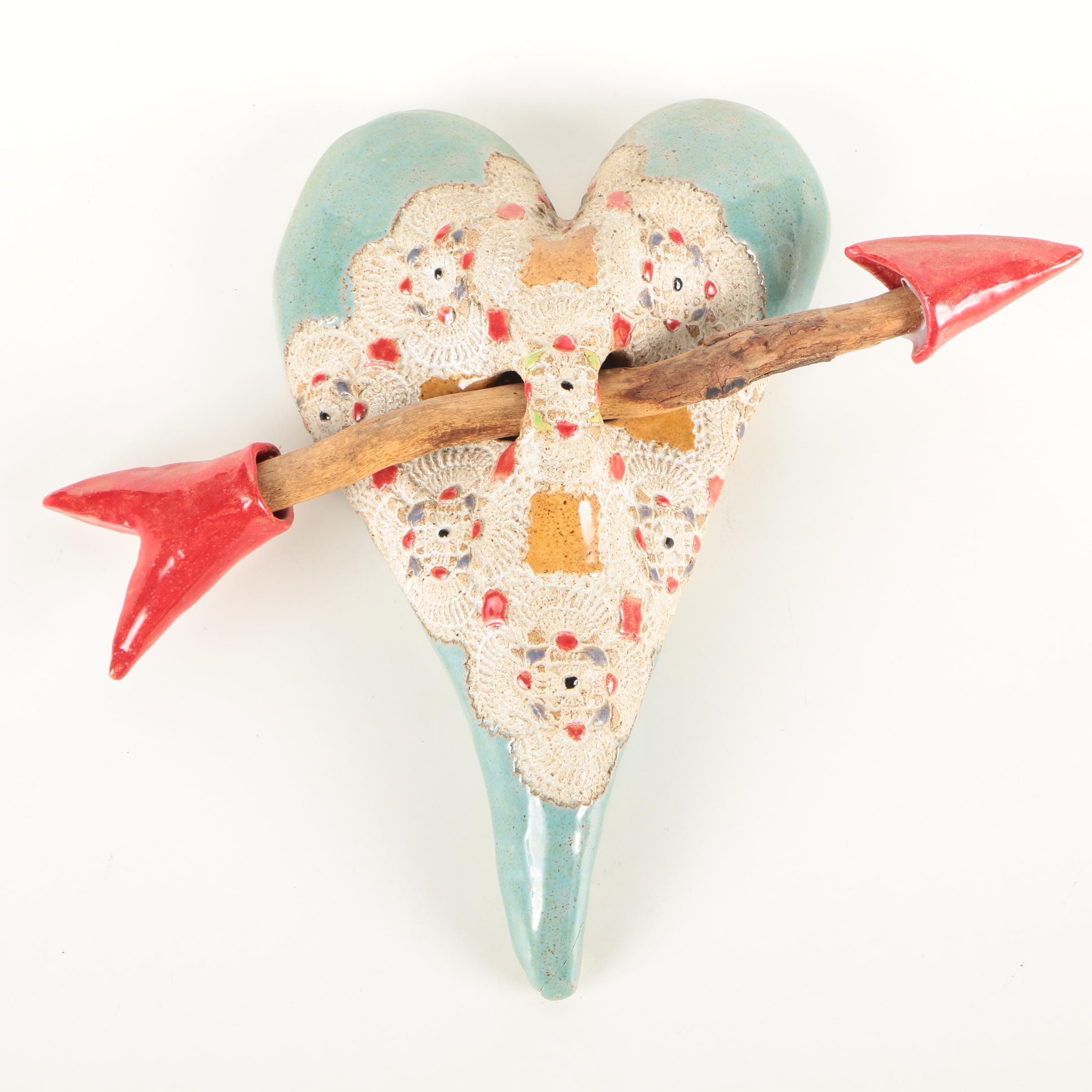 L. Pollpeter Eskenazi Original Ceramic Pierced Heart