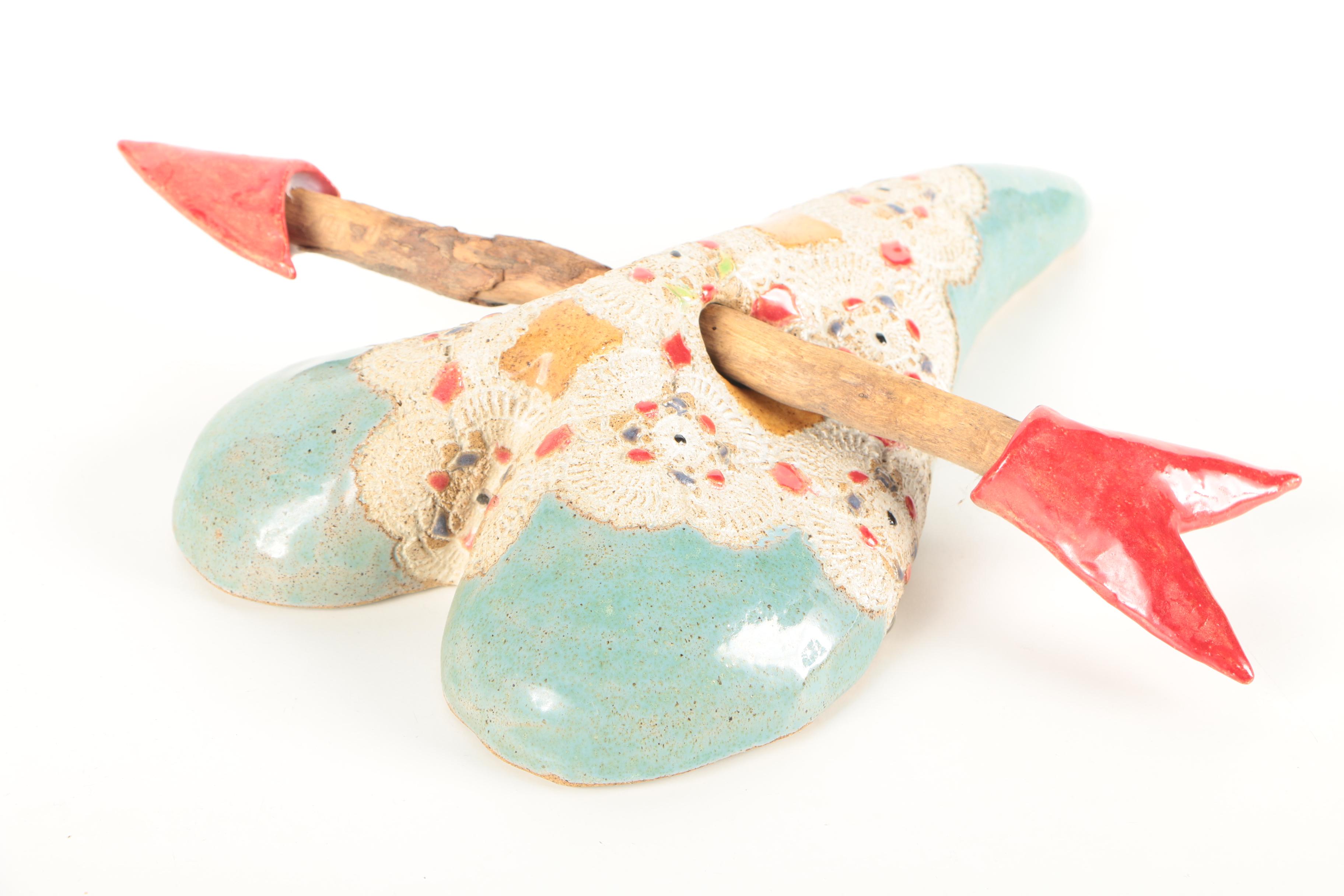 L. Pollpeter Eskenazi Original Ceramic Pierced Heart