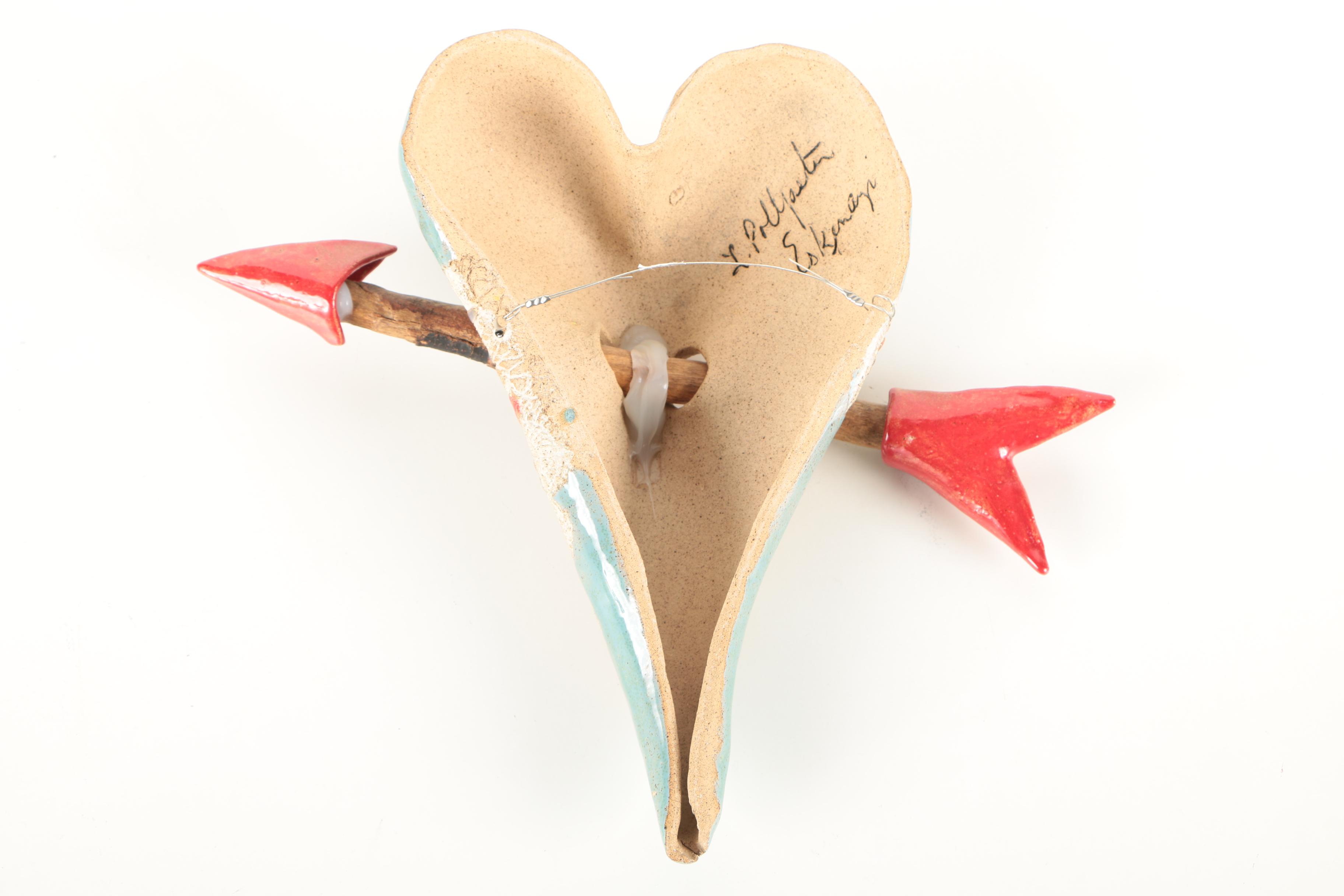 L. Pollpeter Eskenazi Original Ceramic Pierced Heart