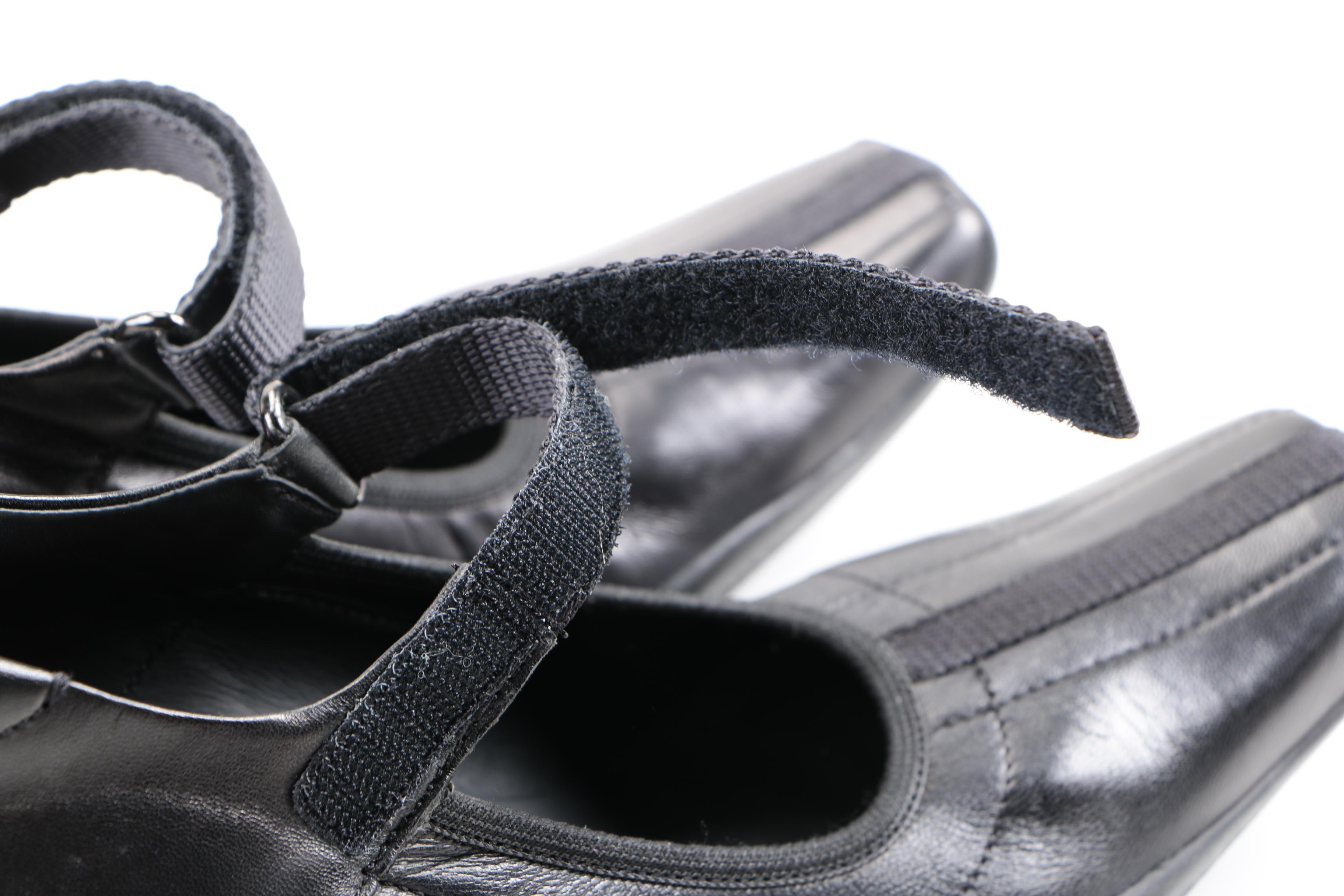 Prada Black Leather Mary Jane Heels